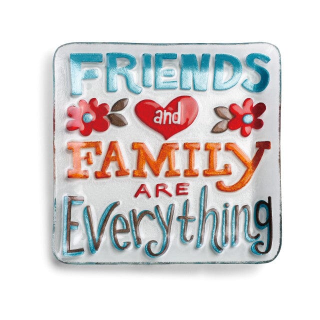 Glass Fusion Plate, Friends and Family 35 Decor Demdaco 
