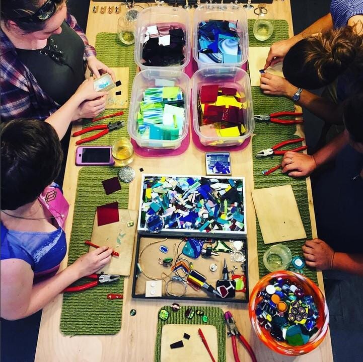 Mother's Day - FUSED HEARTS - 1 hour Fused Glass Class Class Luke Adams Glass Blowing Studio 