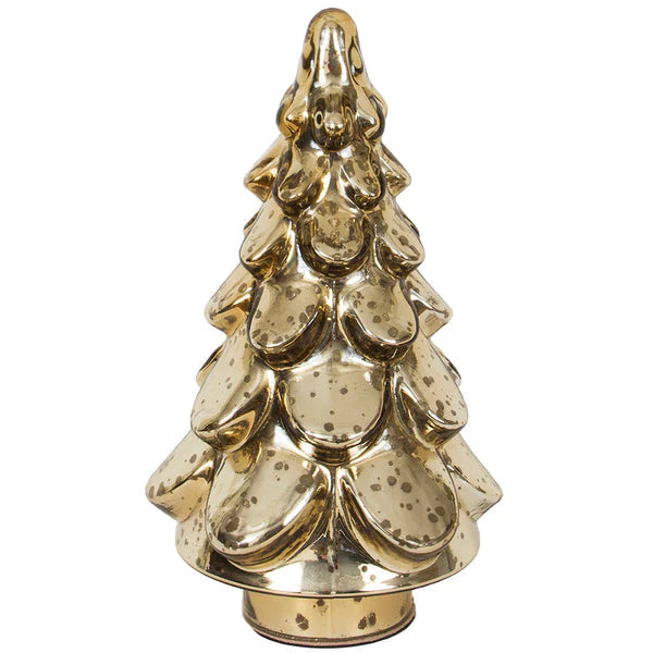 Mercury Glass Dimple Tree, Gold India House Brass 