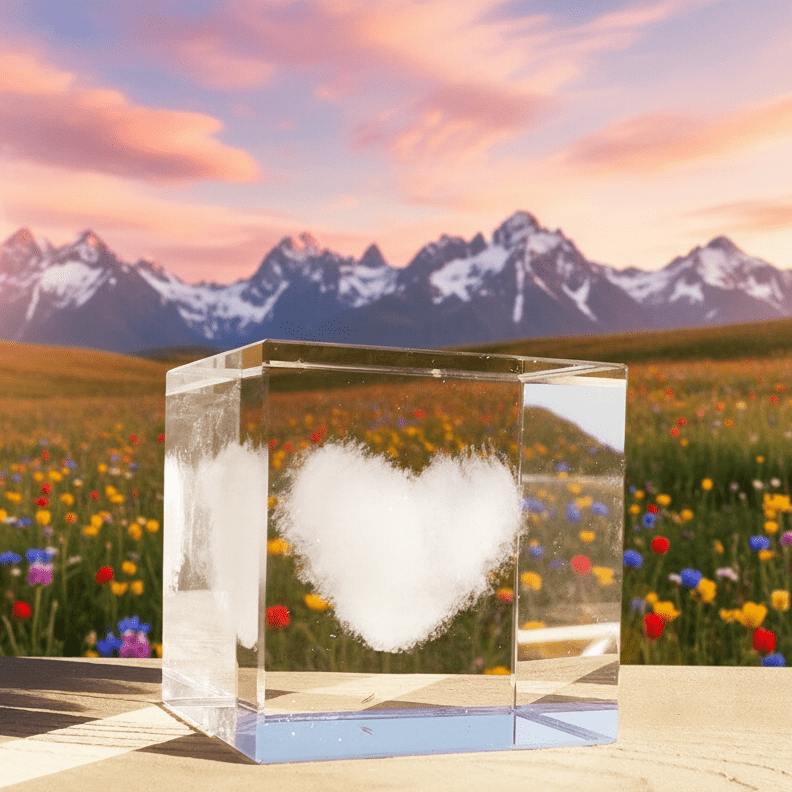 Heart Cloud Paperweight Decor - 