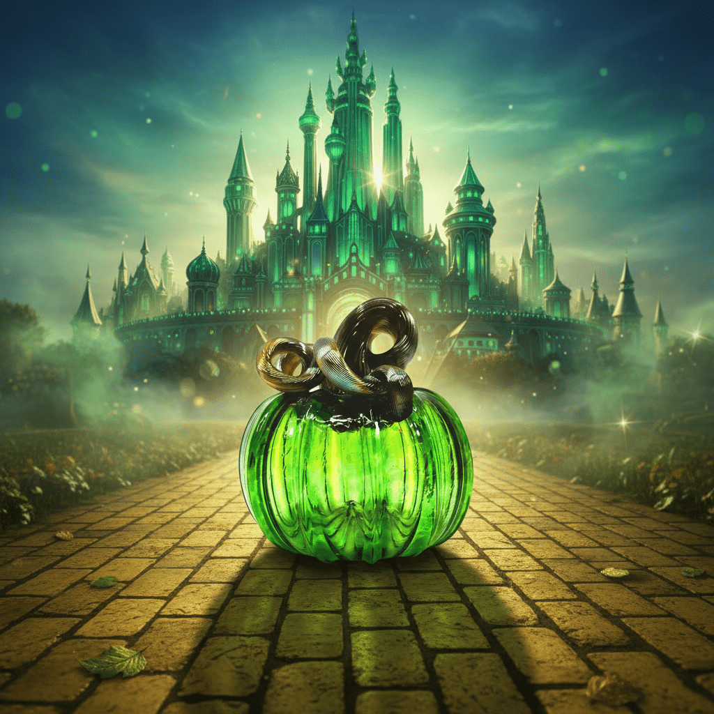 Mini Pumpkin, Emerald Pumpkin Luke Adams Glass Blowing Studio 