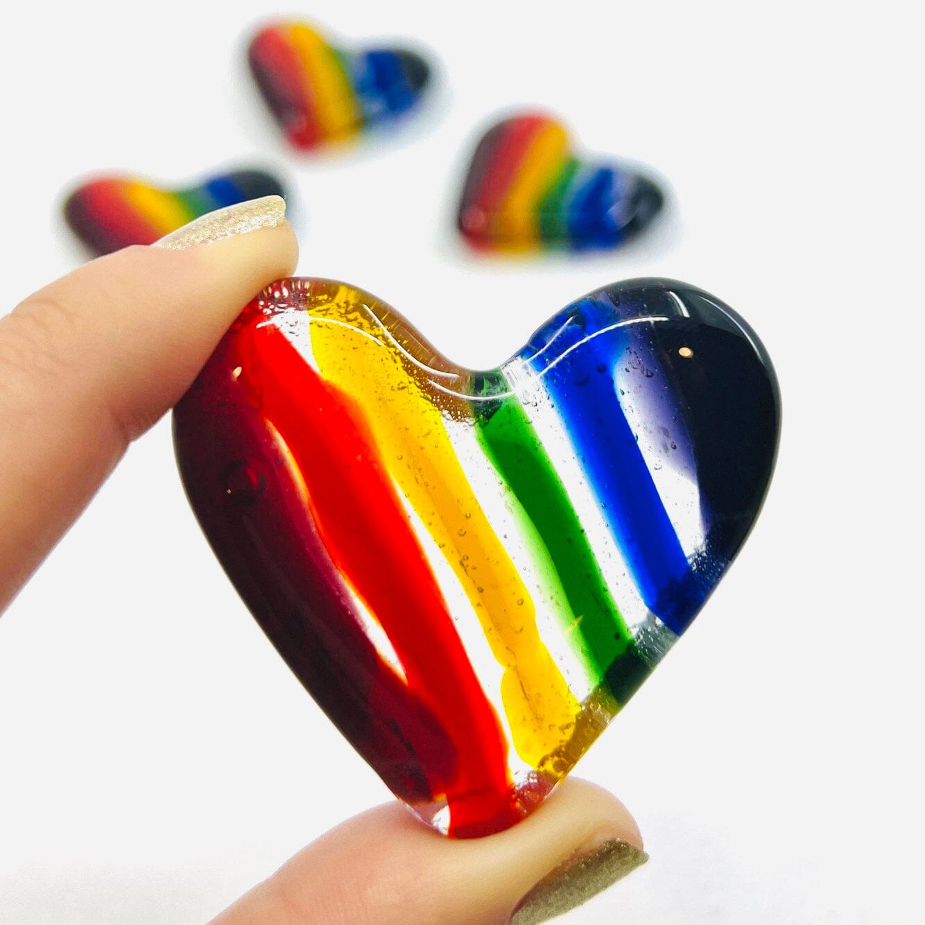 Fused Pocket Heart, Rainbow Ltd Edition Miniature Jean 