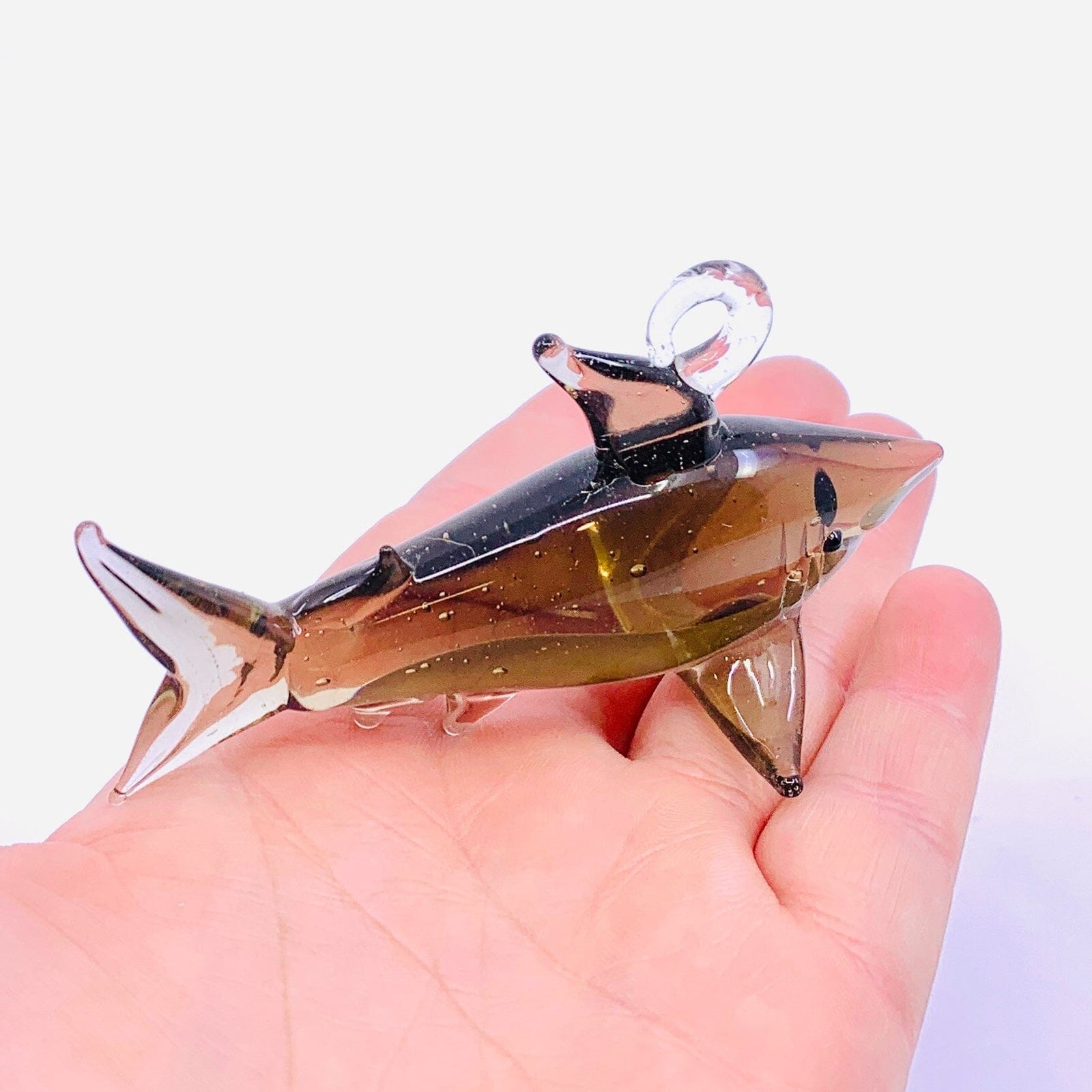 Ribbon Glass Ornament, Shark Art Studio 