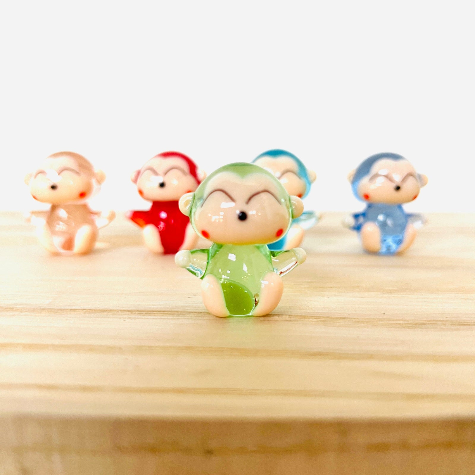 Tiny Glass Monkey, Pistachio Miniature Alex 