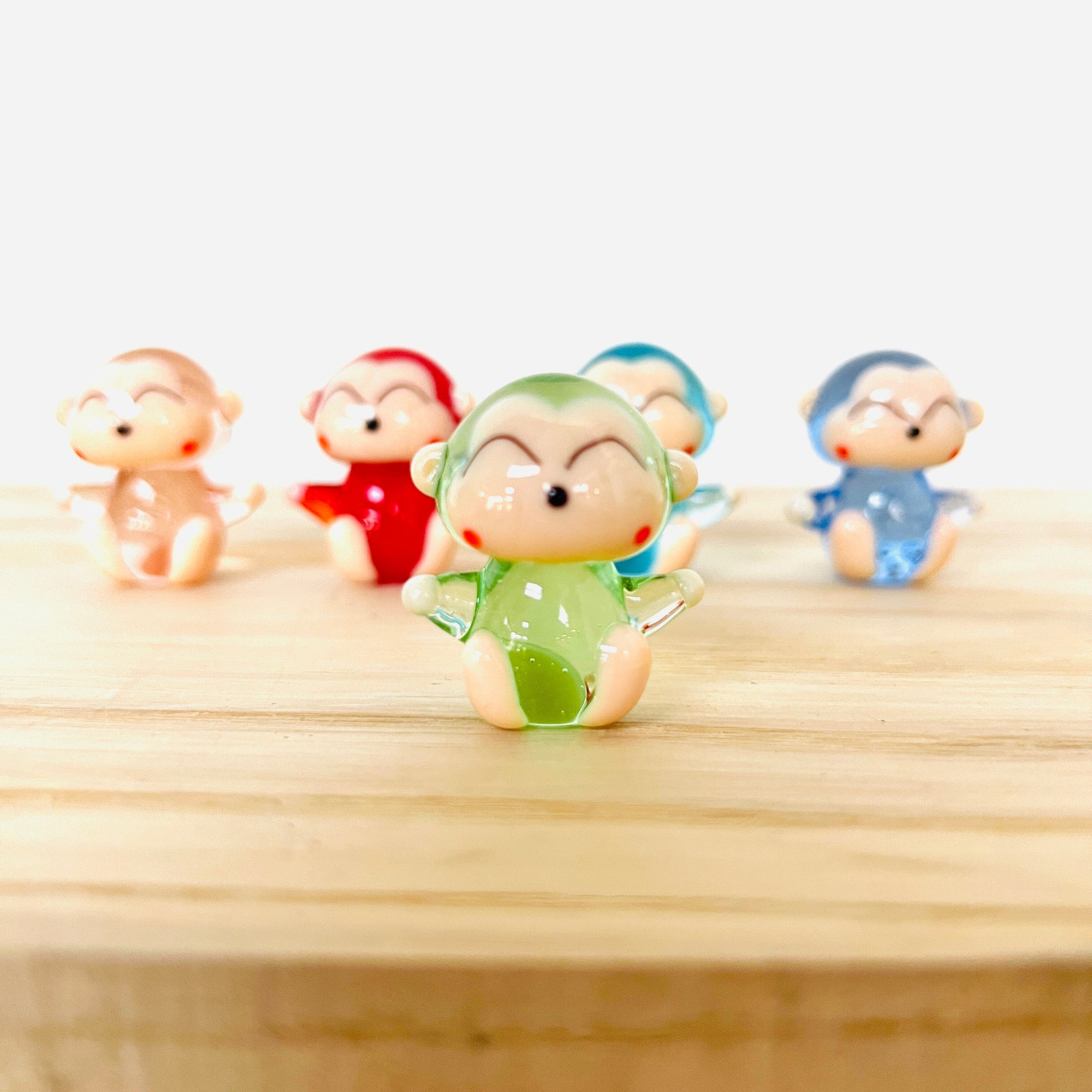Tiny Glass Monkey, Pistachio Miniature Alex 