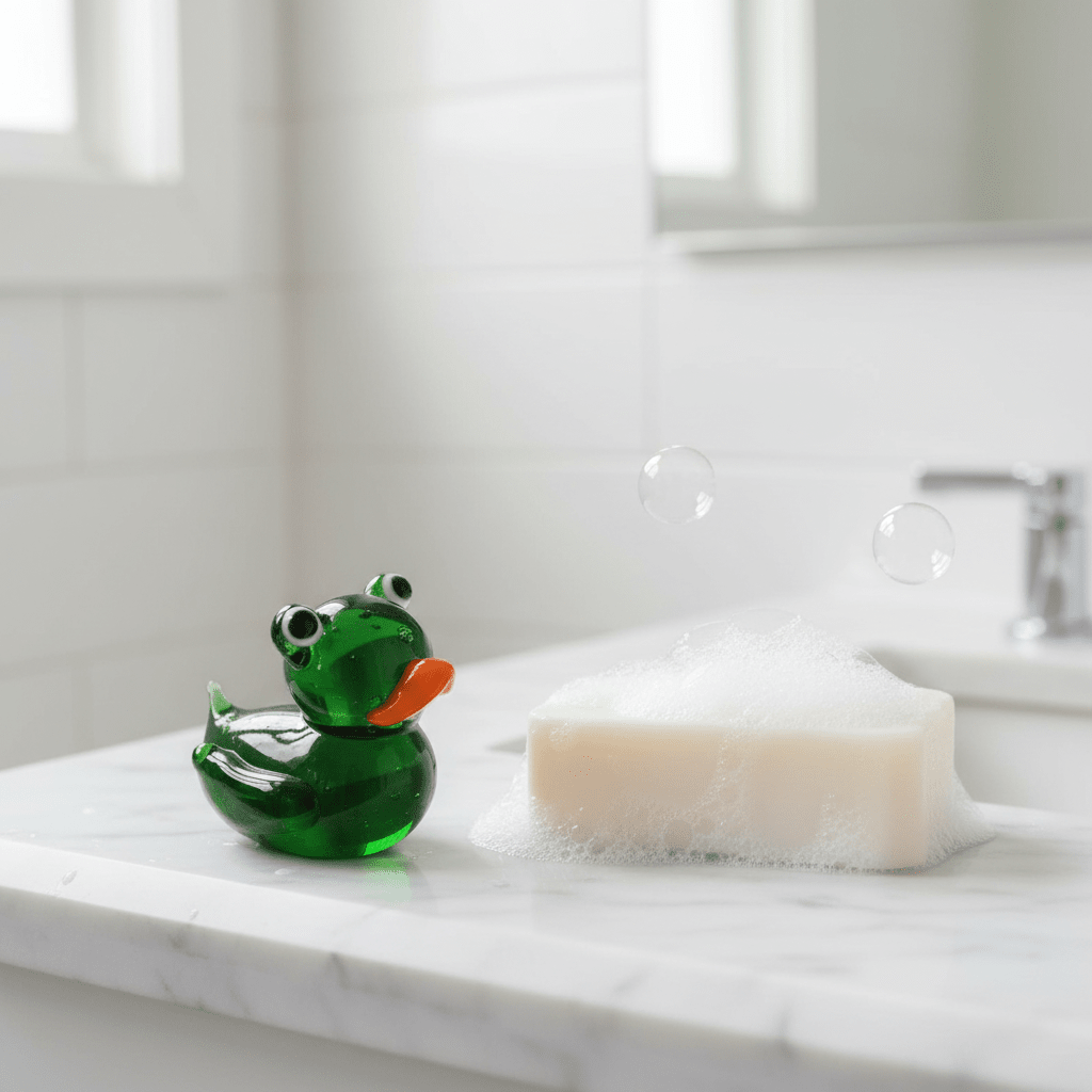 Frog - Mini Glass Rubber Duck Miniature Alex 