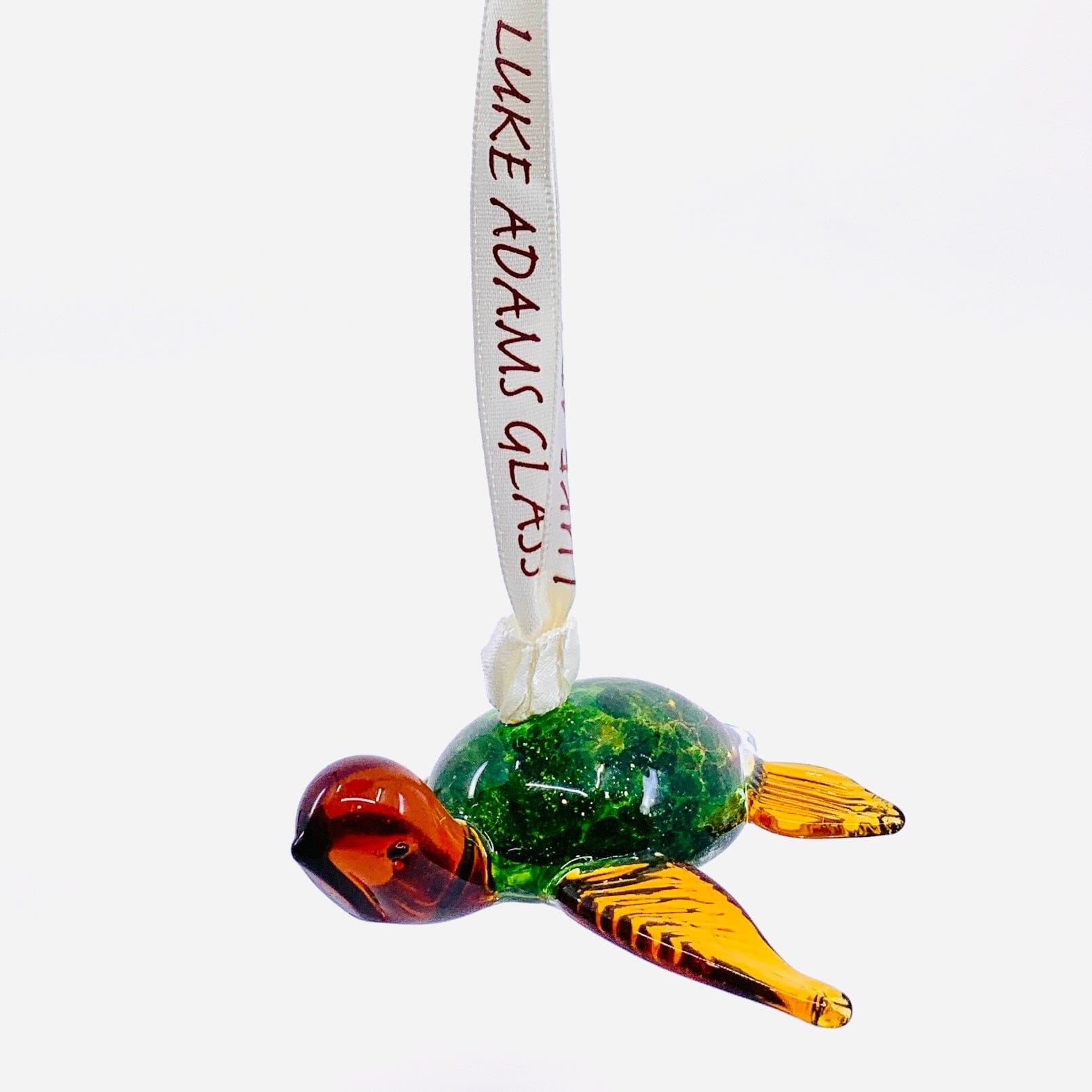 Ribbon Glass Ornament, Sea Turtle Art Studio 