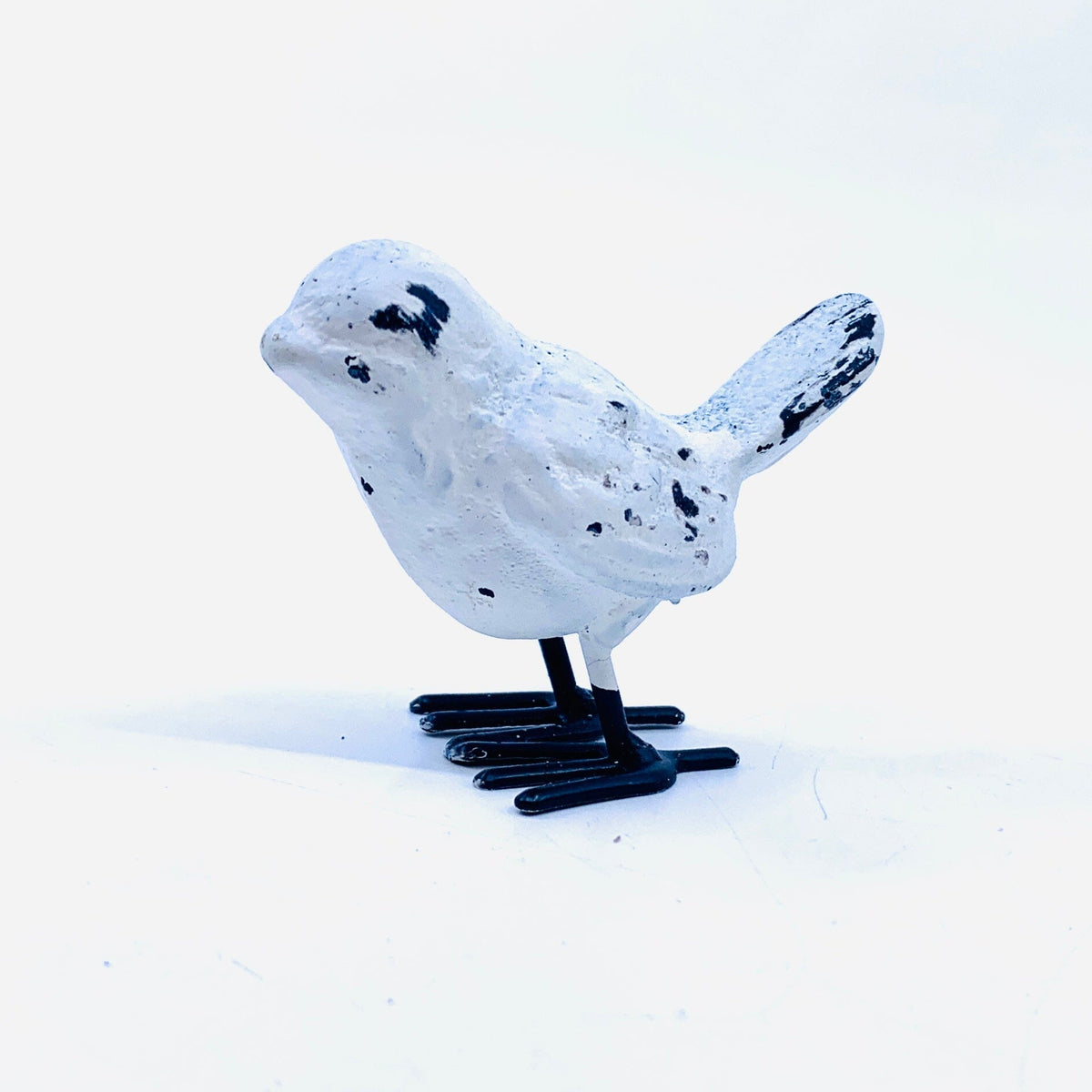 Little Cast Iron Bird, Rustic White Decor Ganz 