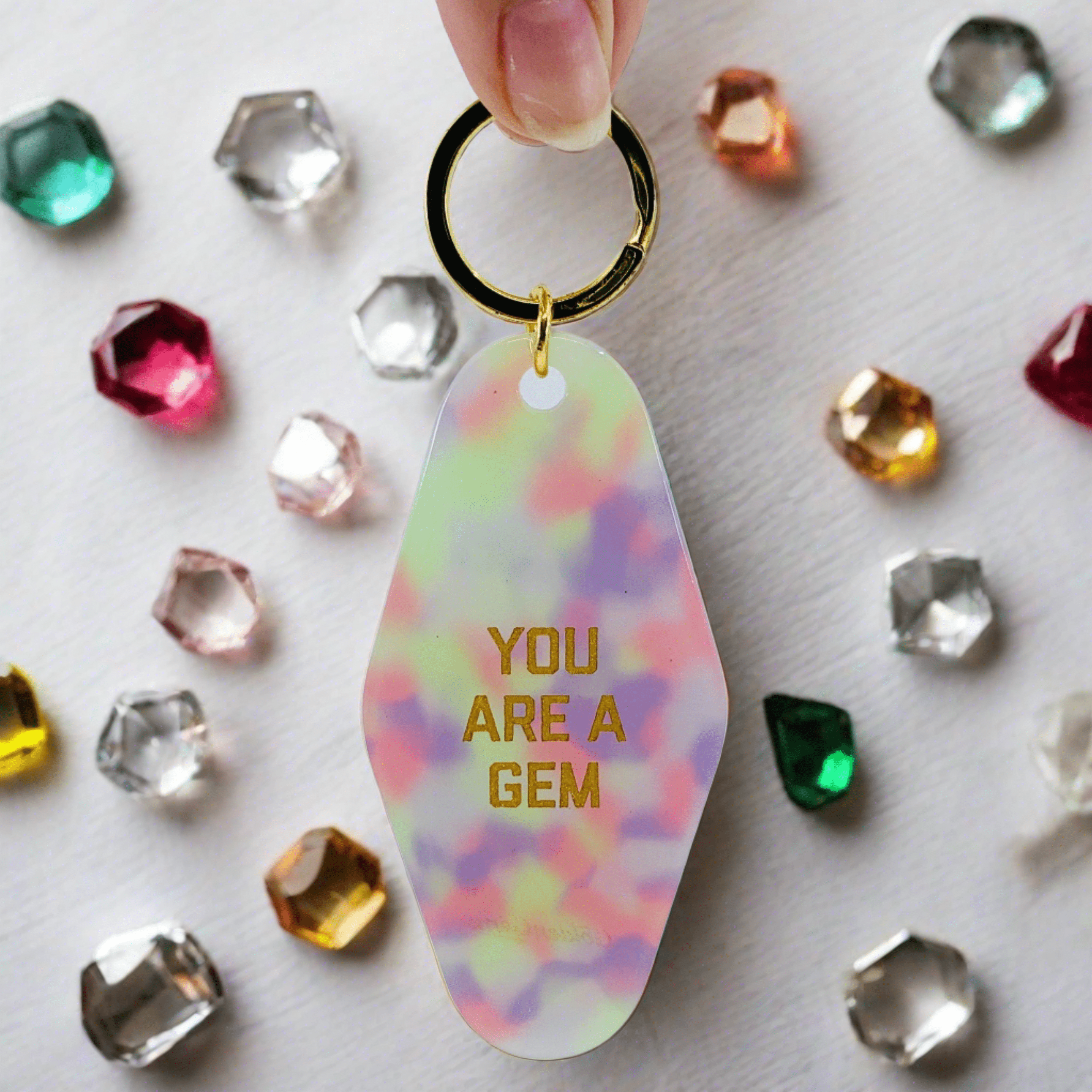 Retro Keychain, You Are A Gem - Luke Adams Glass Blowing Studio