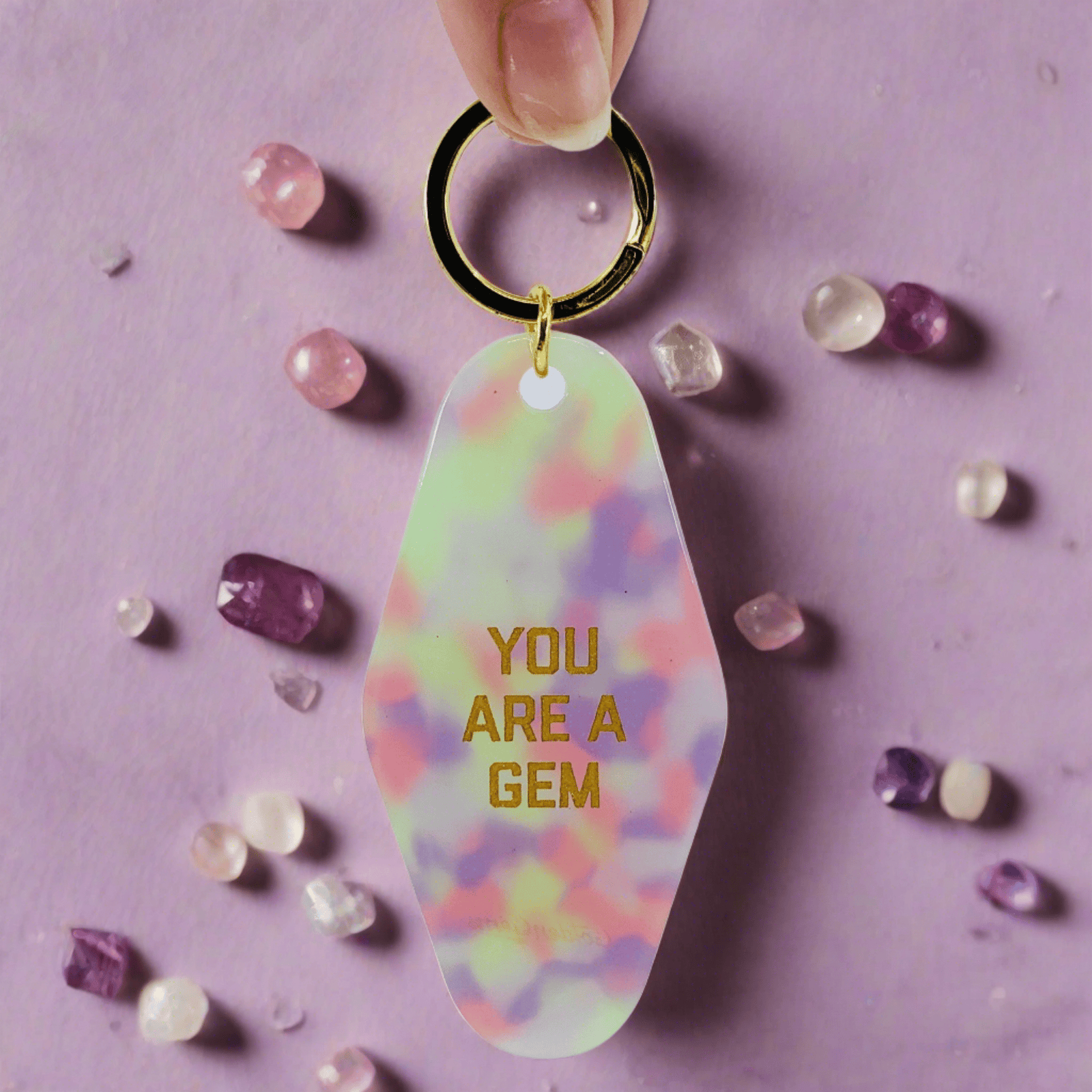 Retro Keychain, You Are A Gem Accessory Golden Gems 