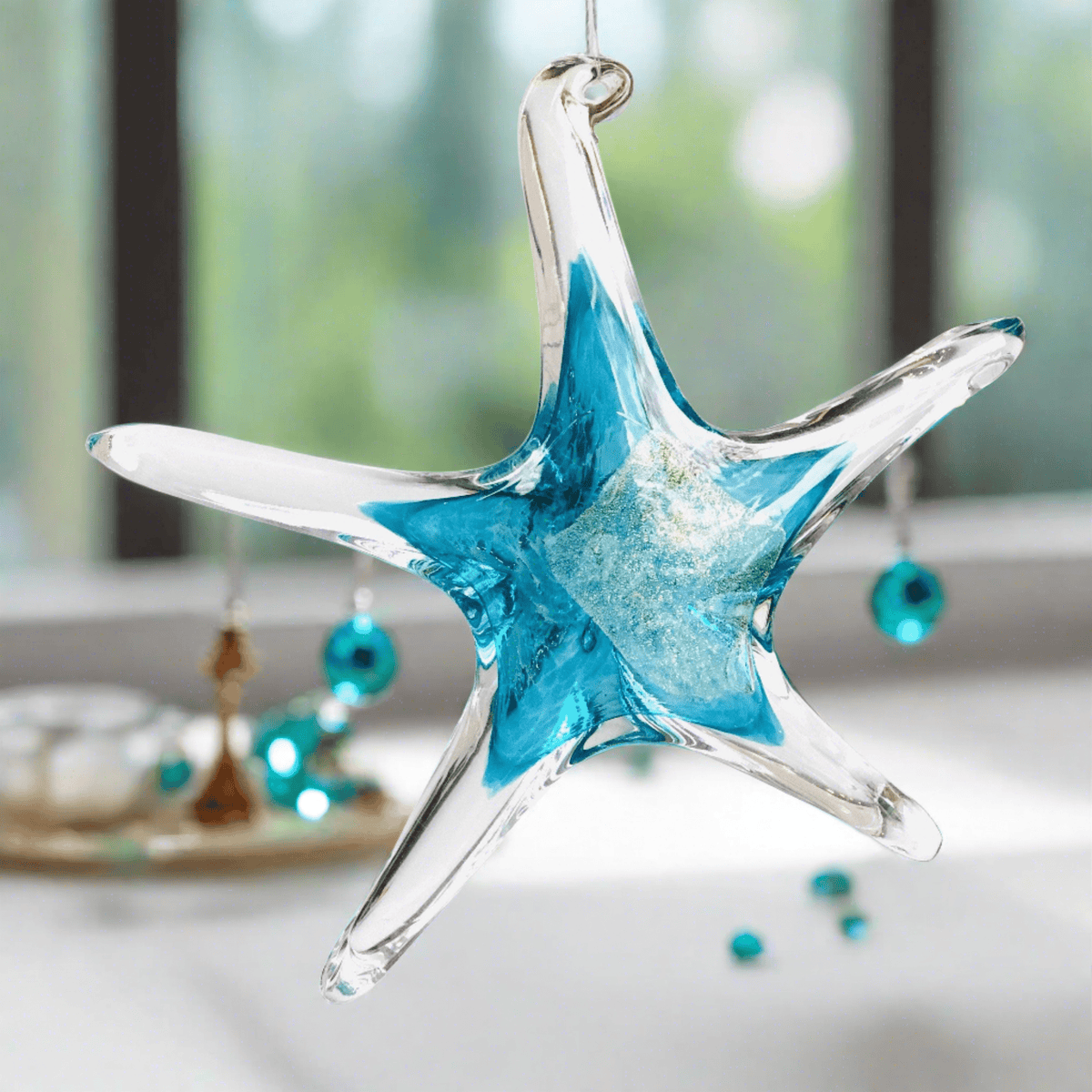 March Birthstone Hanging Star Birthstone Luke Adams Glass Blowing Studio 