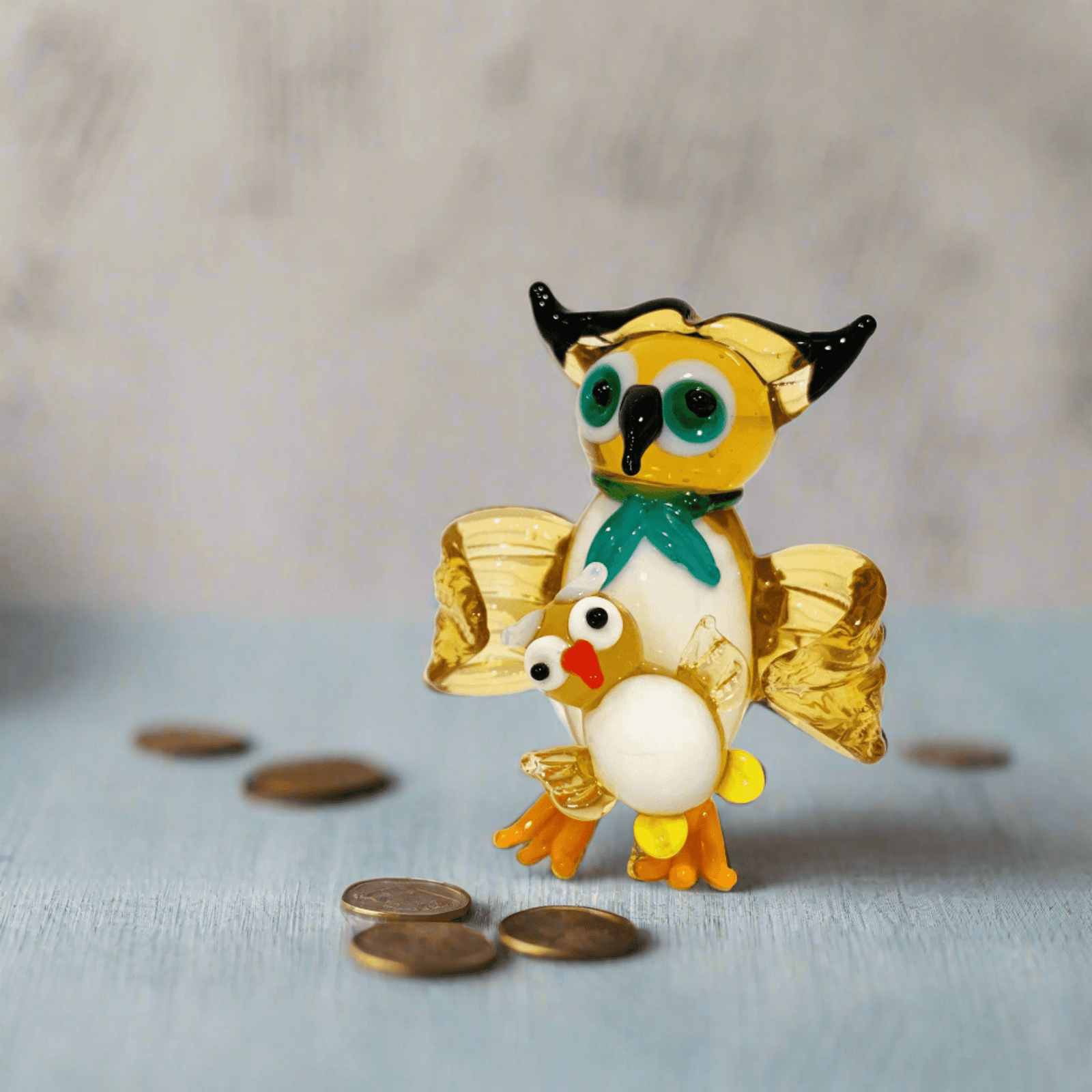 Momma Owl and Baby Miniature Manufactured Overseas 