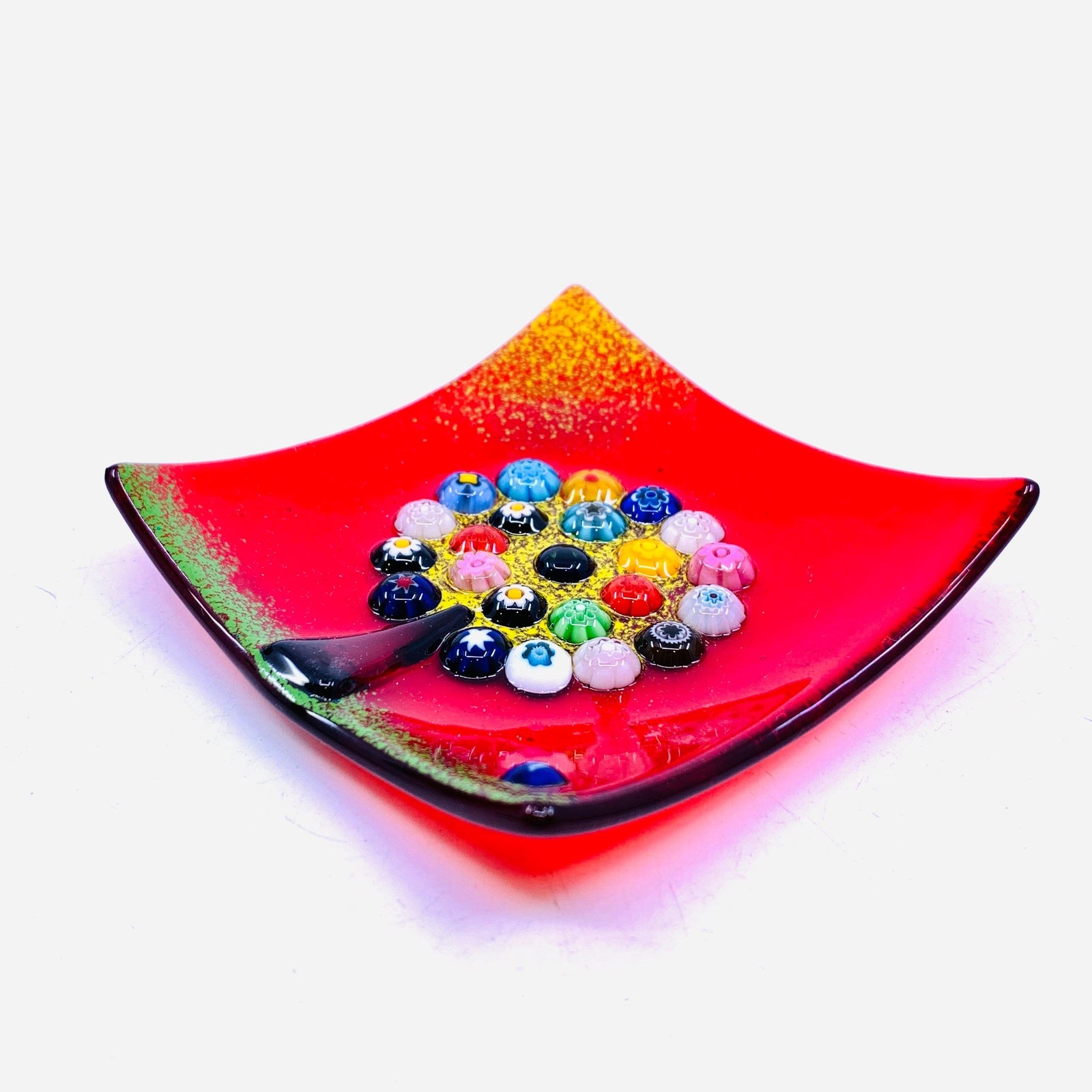 Tree of Life Murano Plate 3 Red Gage Inc, LLP 