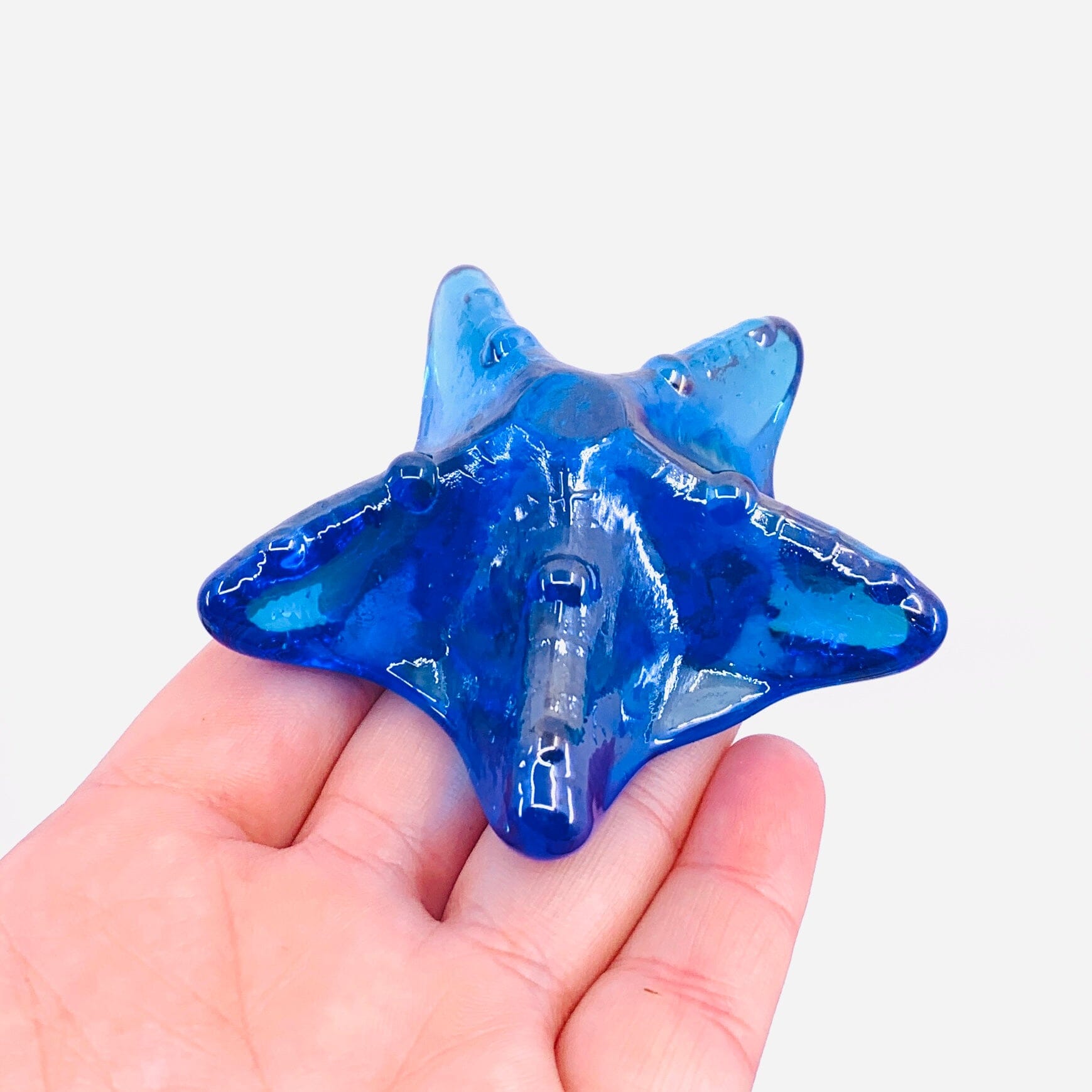 Iridescent Pressed Glass Starfish, Blue Decor Barry Owen 