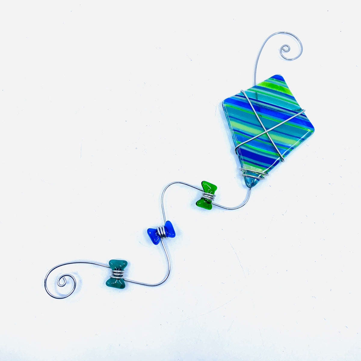 Fused Striped Kites, Ocean Ornament Haywire Art 
