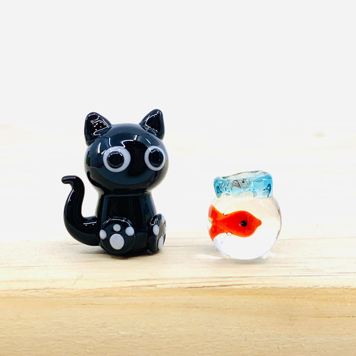 Little Glass Kitten Fish Friends 93 Miniature - 