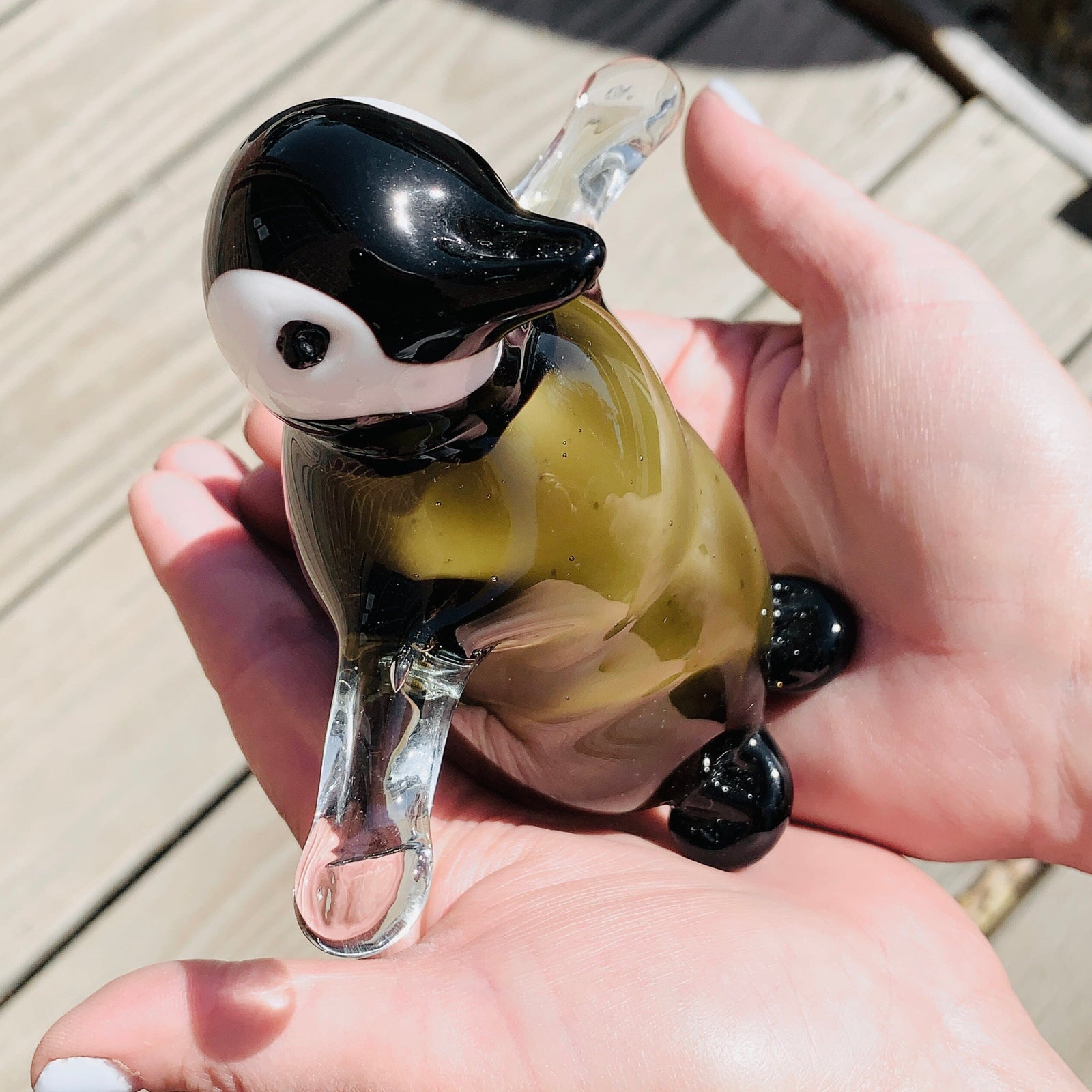 Glass Penguin Paperweight Decor Lyman 