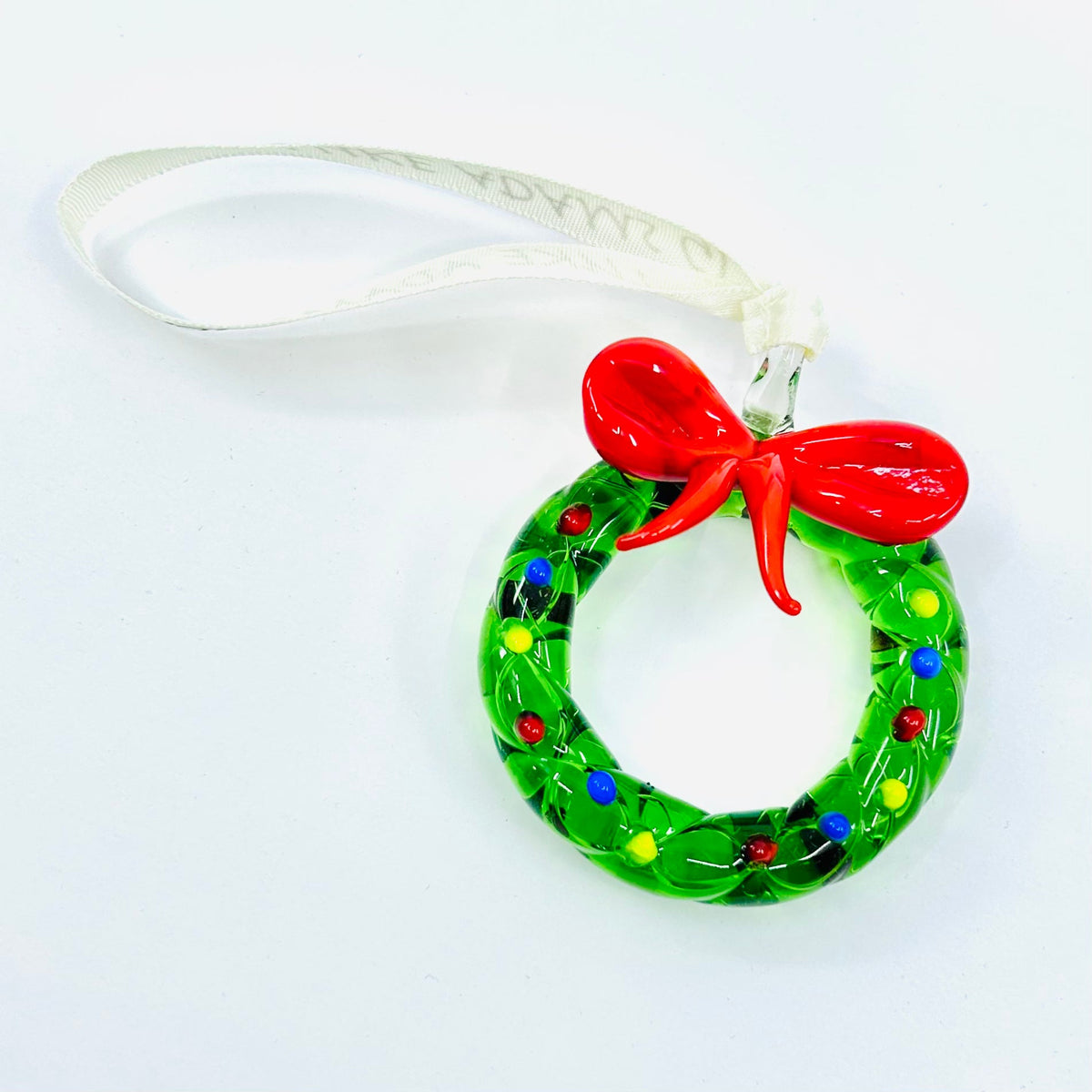 Ribbon Glass Ornament, Wreath Art Studio 