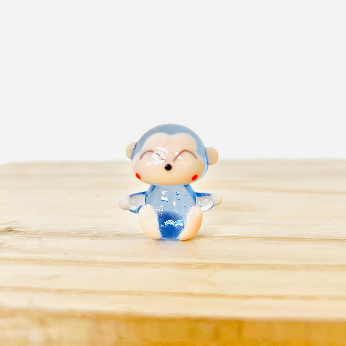Tiny Glass Monkey, Blueberry Miniature Alex 