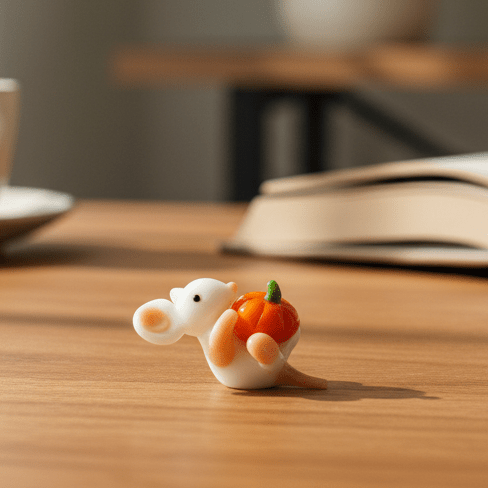 Tiny Pumpkin Pal Mouse - Laying 147 Miniature - 