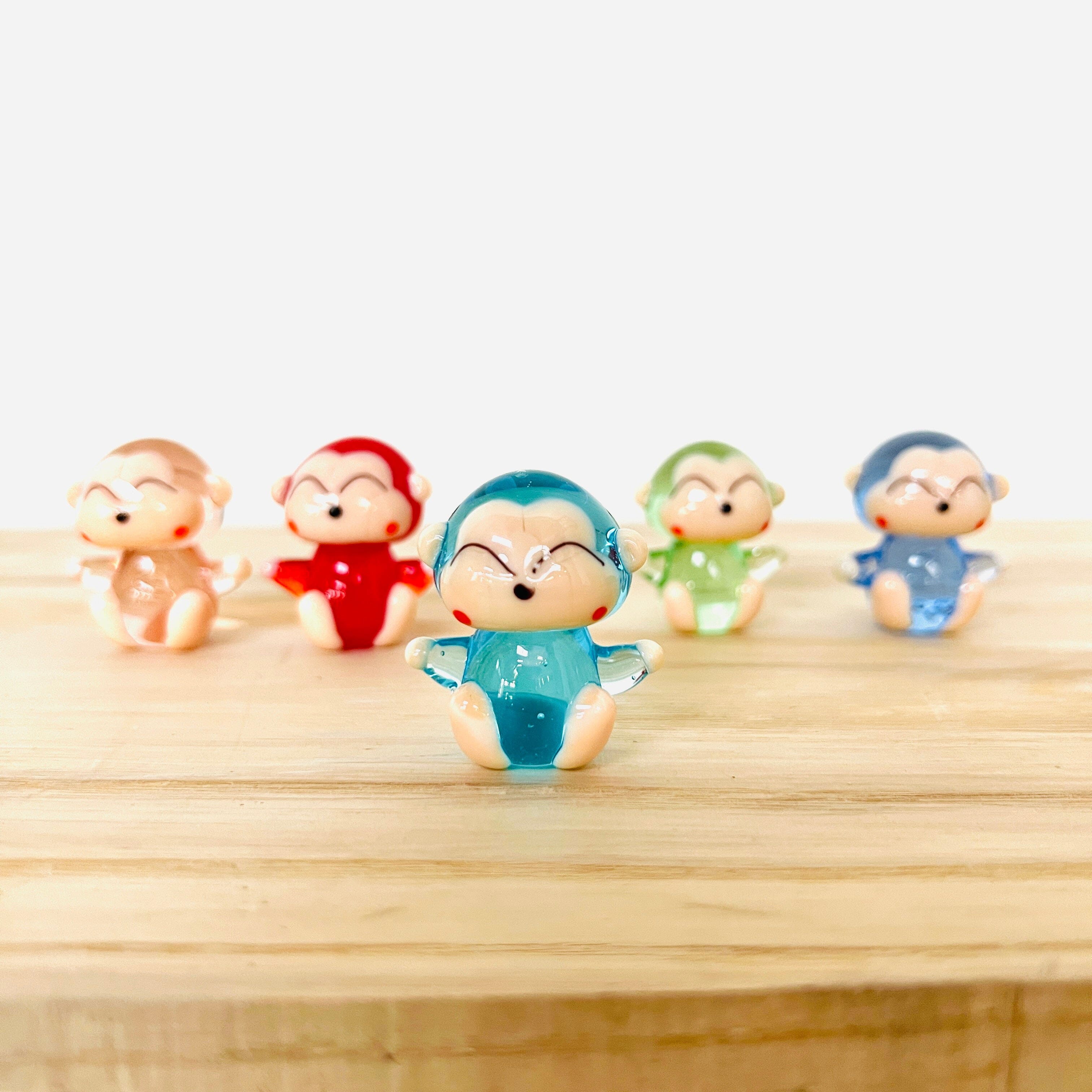 Tiny Glass Monkey, Blue Razz - Luke Adams Glass Blowing Studio
