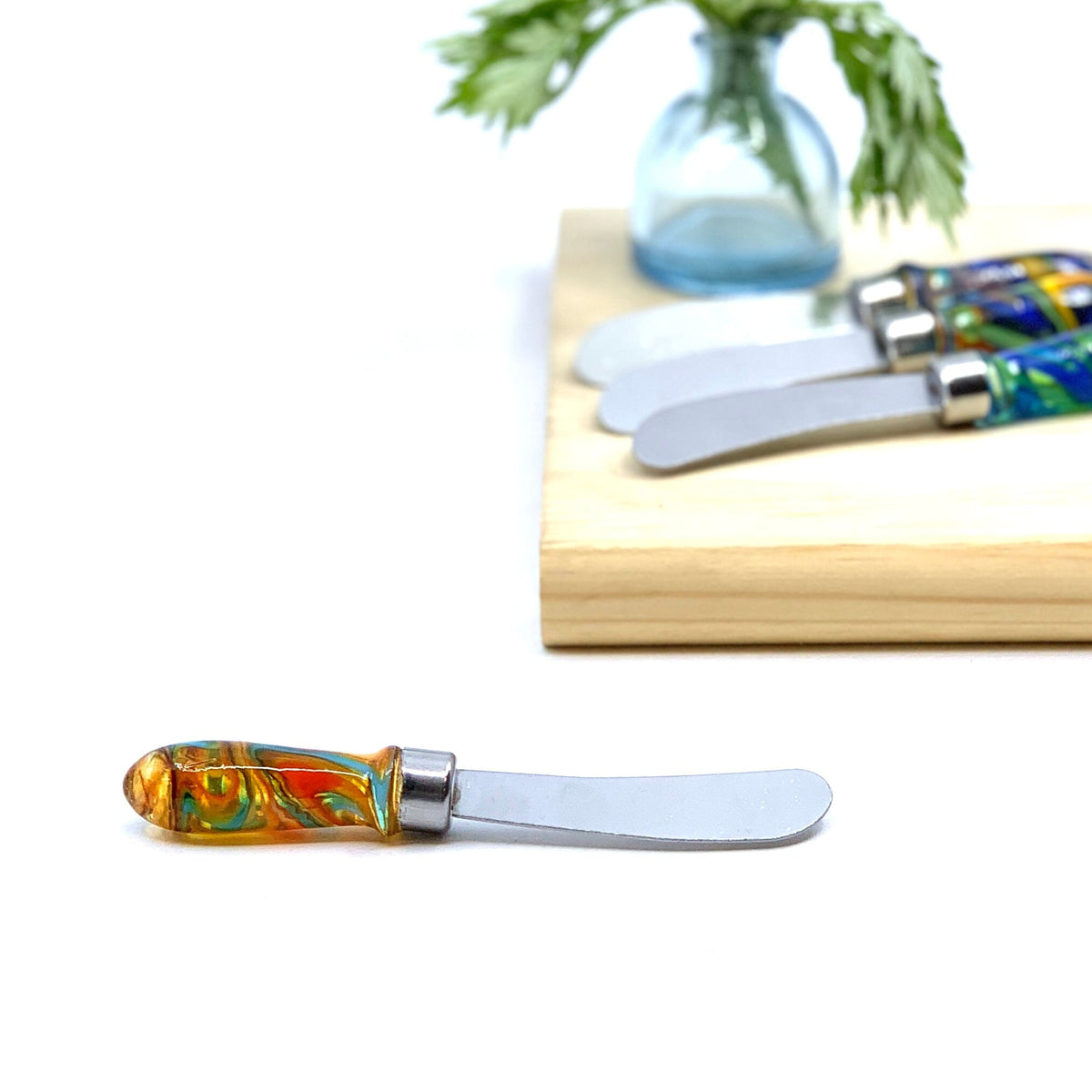 Swirl Glass Spreaders, Blue Decor Gift Essentials 