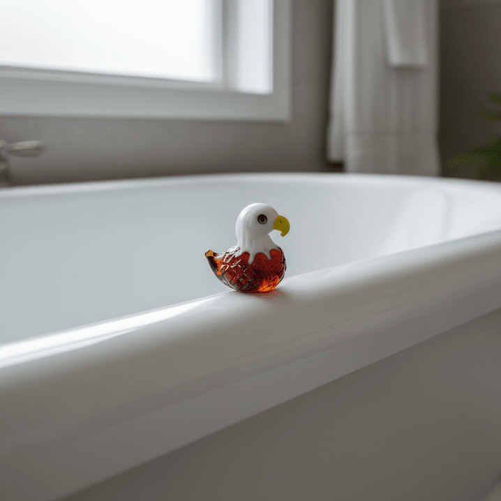 Bald Eagle - Mini Glass Rubber Duck Miniature Alex 