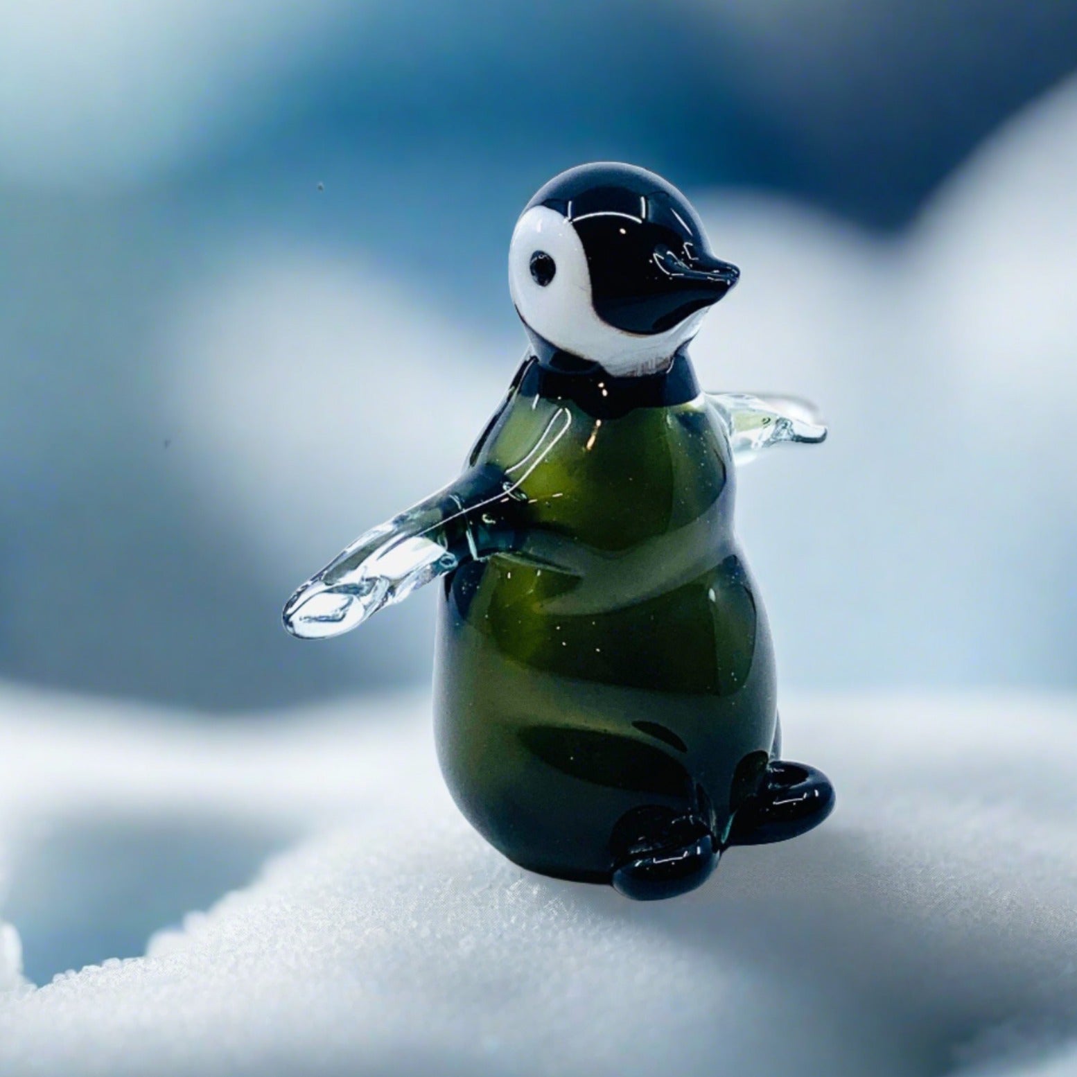 Glass Penguin Paperweight Decor Lyman 