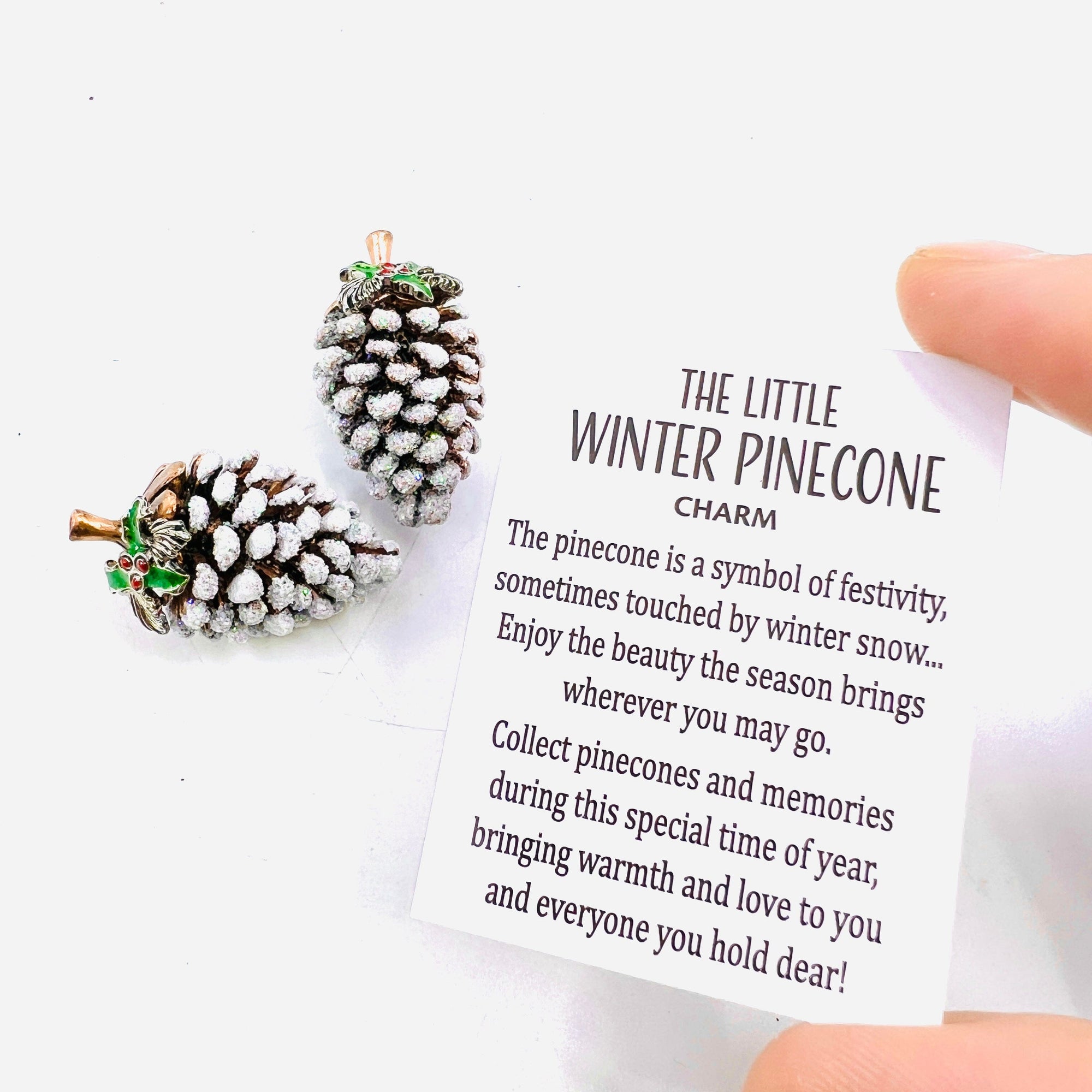 Little Winter Pine Cone Pocket Charm Miniature GANZ 