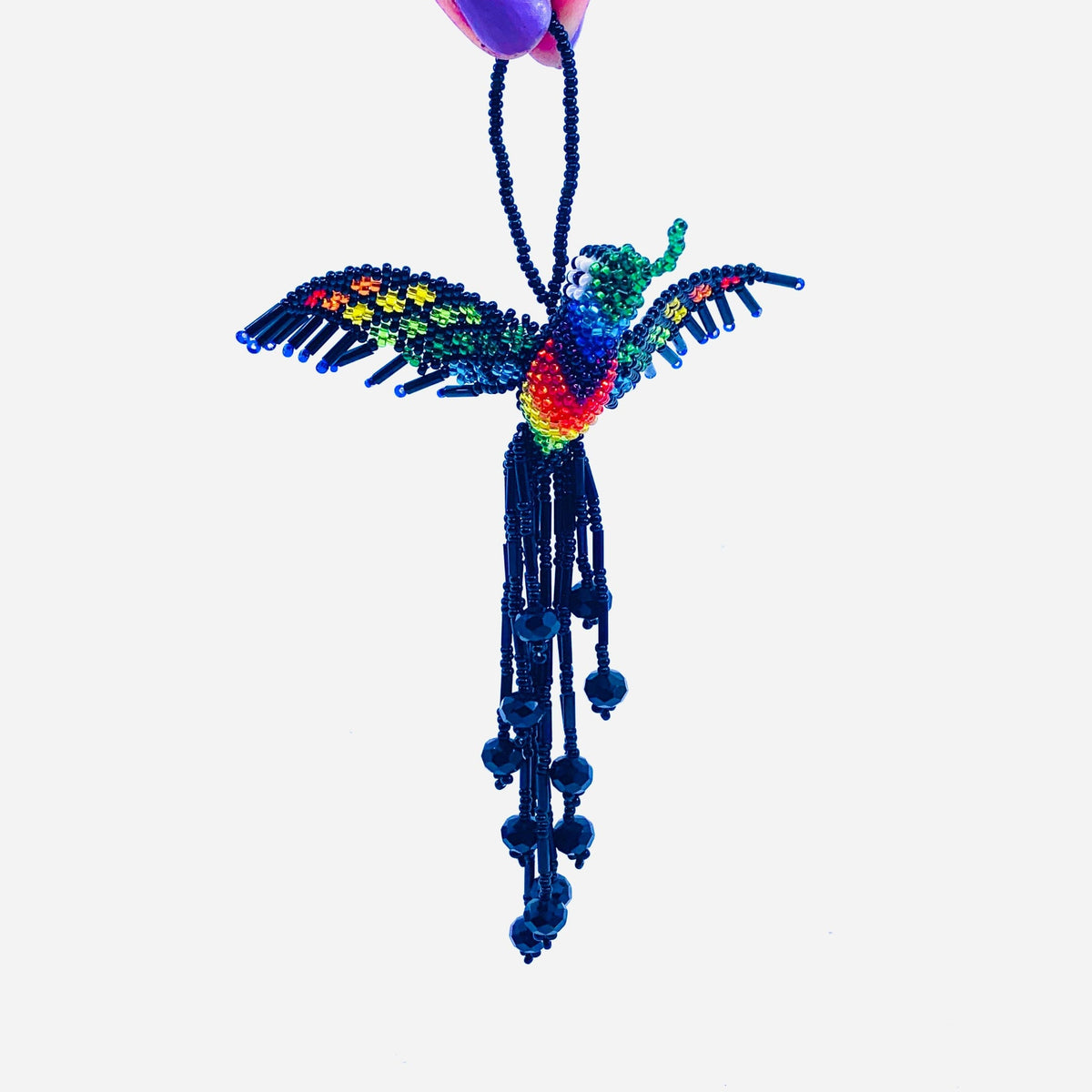 Rainbow Hummingbird Ornament 13, Black Polka Dot Ornament Pichincha 