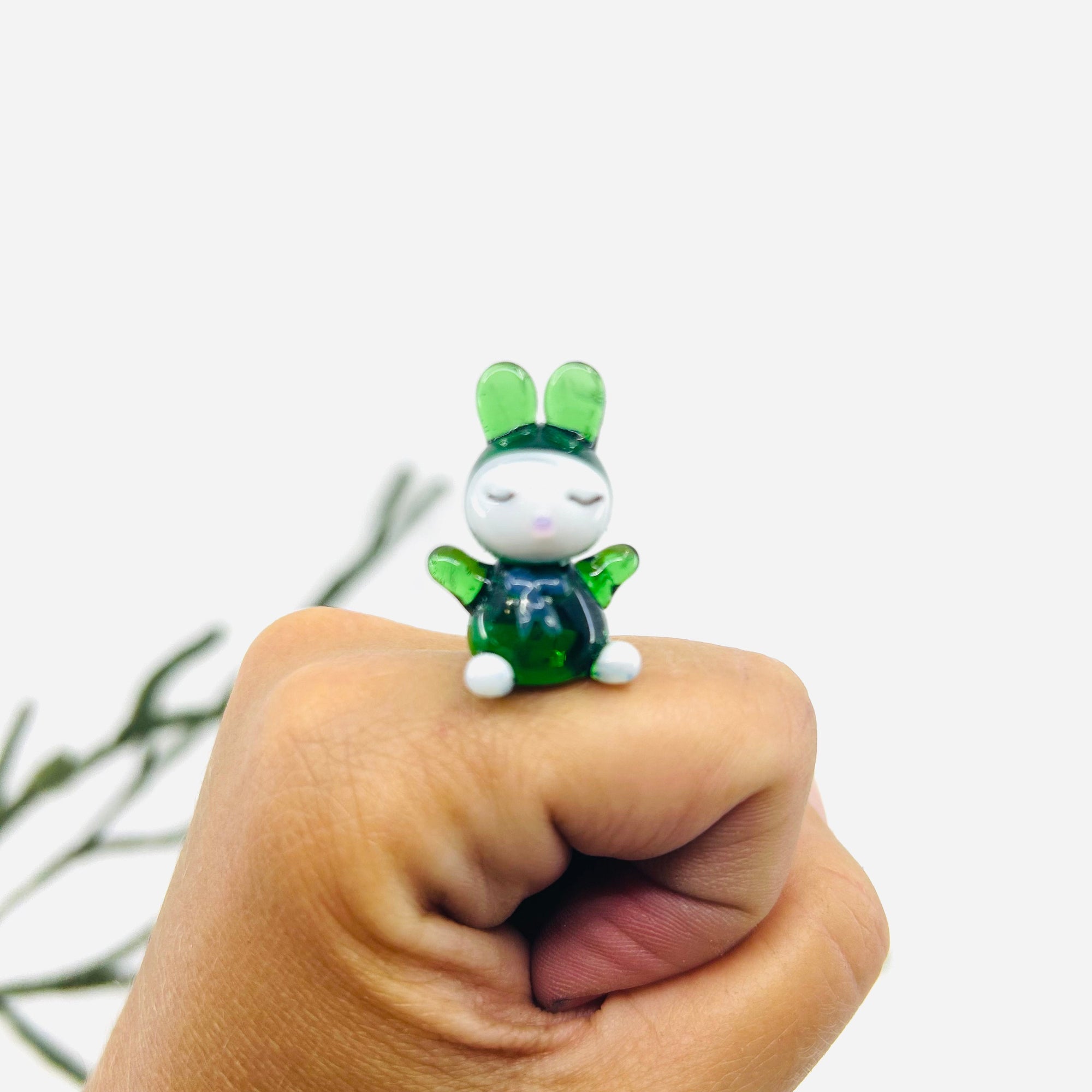 Tiny Christmas Figurine Pajama Bunny 175 Miniature - 