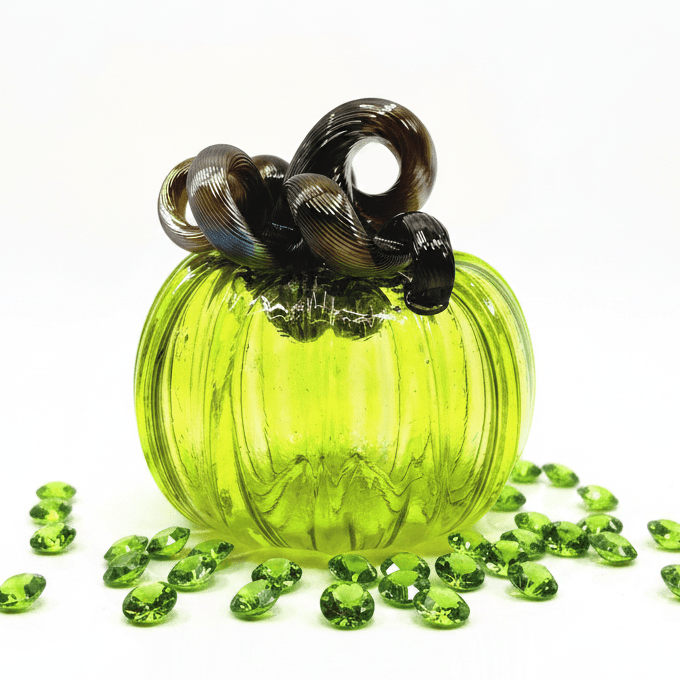 Mini Pumpkin, Peridot Pumpkin Luke Adams Glass Blowing Studio 