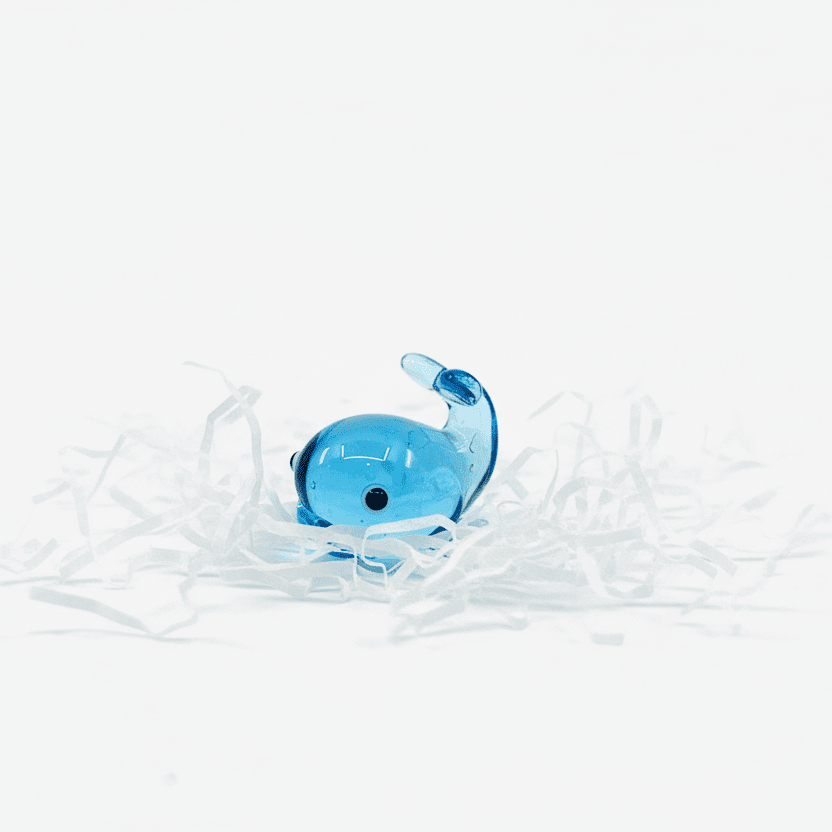 Tiny Animal Teal Glass Whale Miniature Alex 