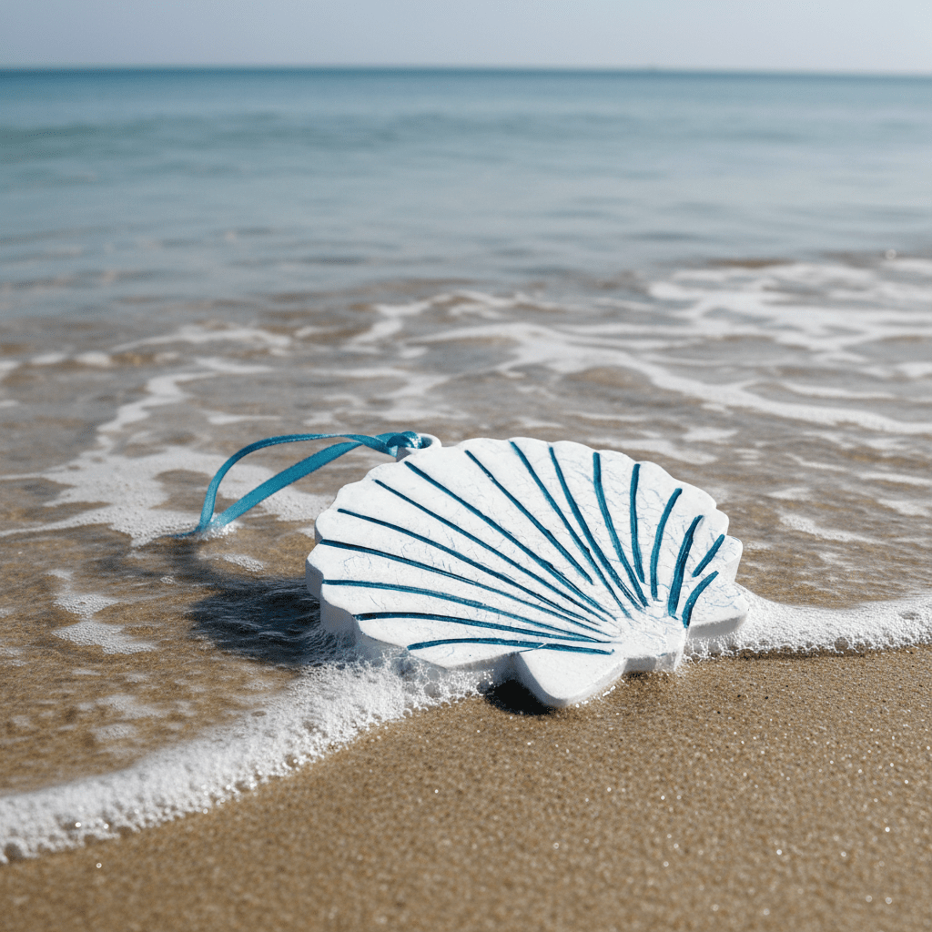 Recycled Wood Ornament, Sea Shell Ornament Pam Peana 