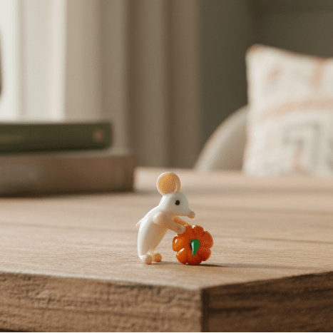 Tiny Pumpkin Pal Mouse - Rolling 146 Miniature - 