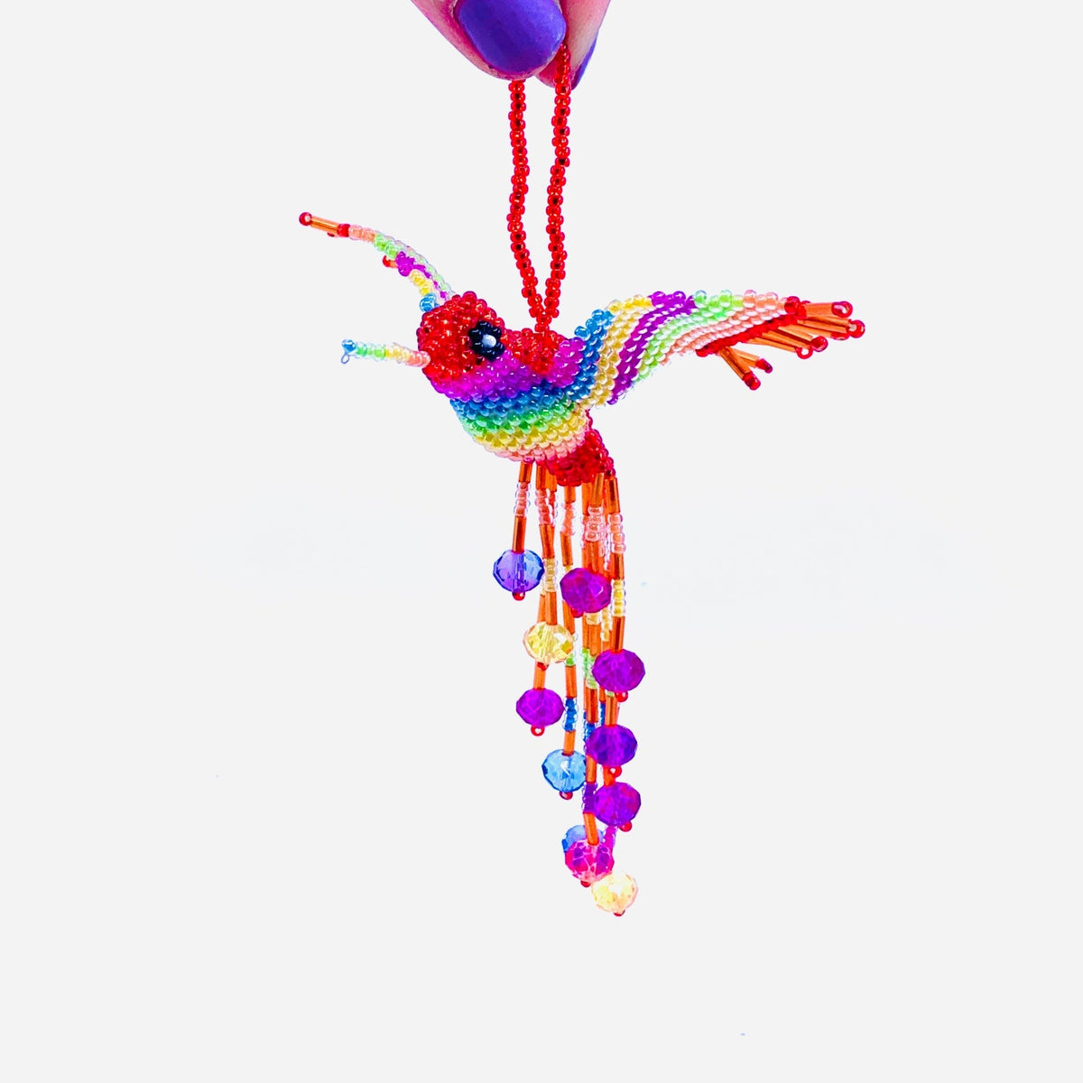 Rainbow Hummingbird Ornament 14, Pastel