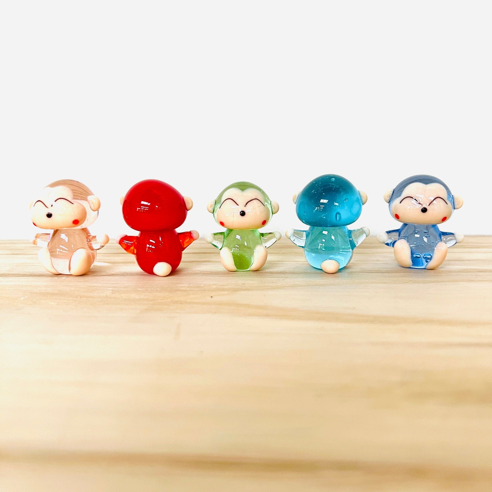 Tiny Glass Monkey, Blueberry Miniature Alex 