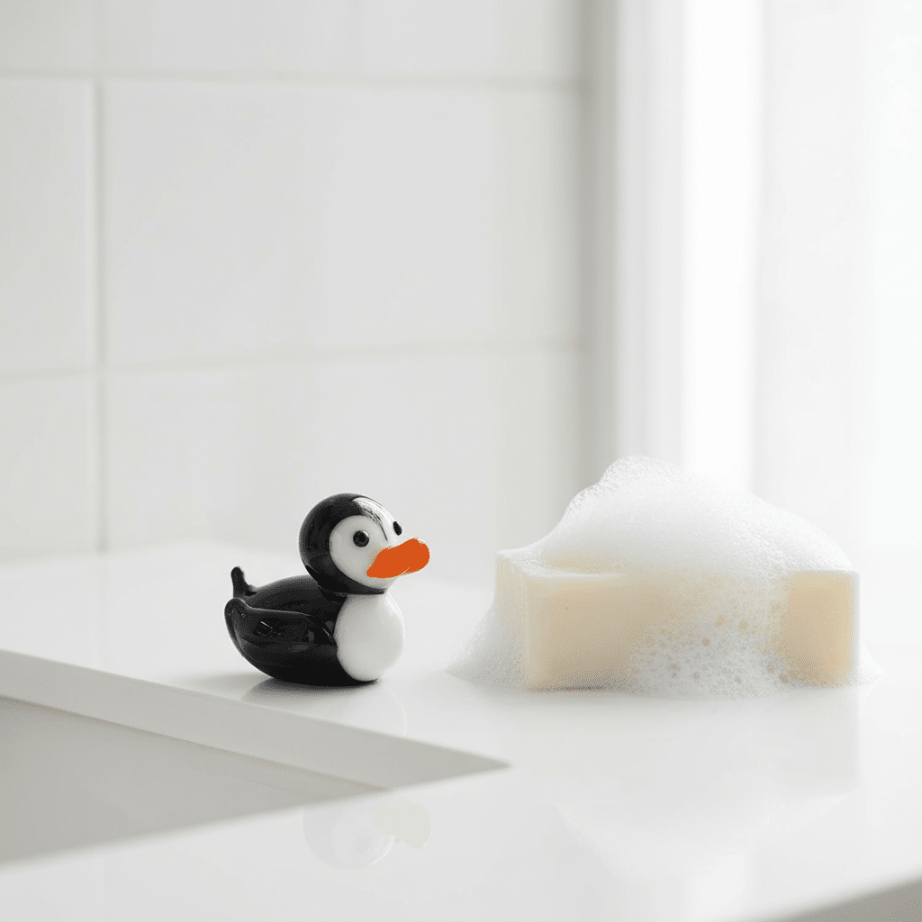 Penguin - Mini Glass Rubber Duck Miniature Alex 