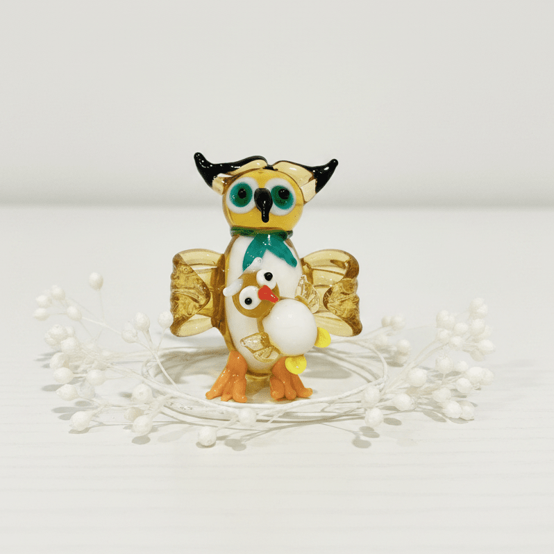 Momma Owl and Baby Miniature - 