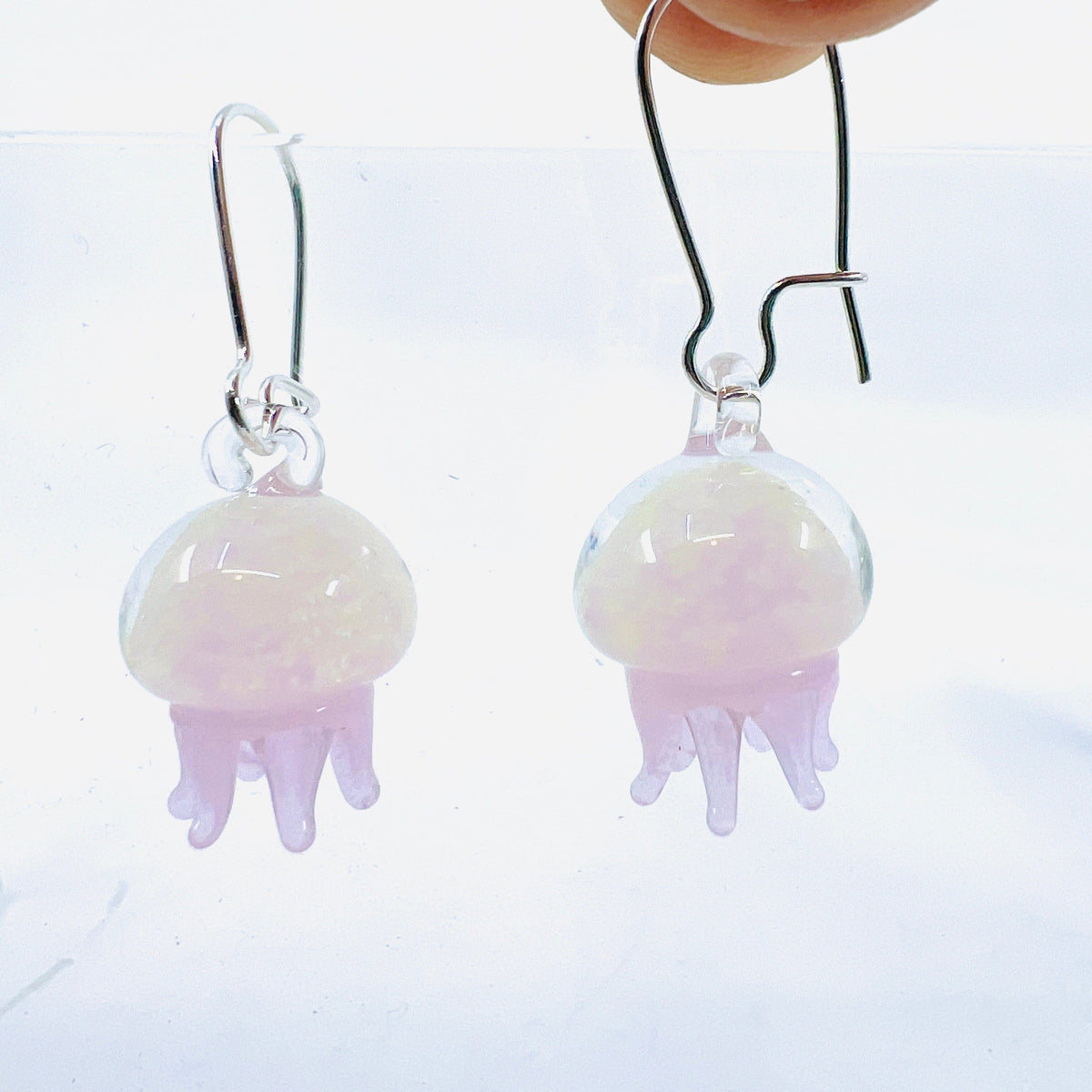 Tiny Animal Earrings 9 Squid Miniature WGK Glass 
