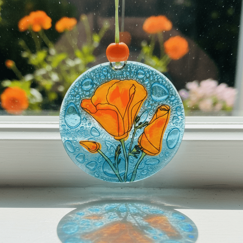 Fair Trade Ornament 128 Orange Flower Ornament Pam Peana 