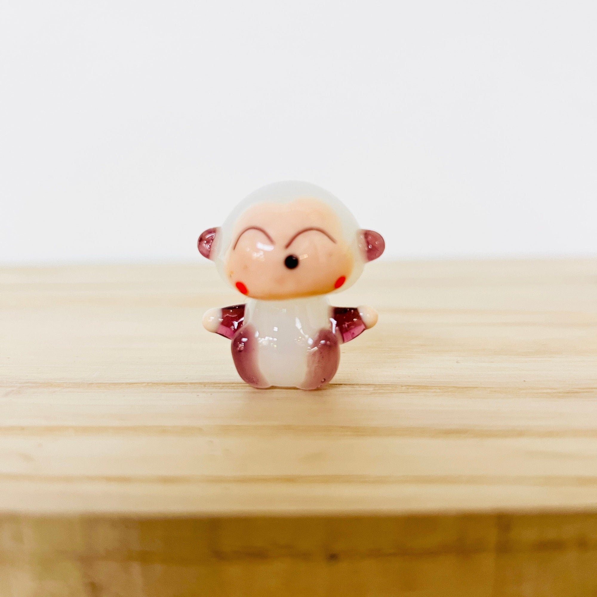 Tiny Glass Monkey, Purple/White Miniature Alex 
