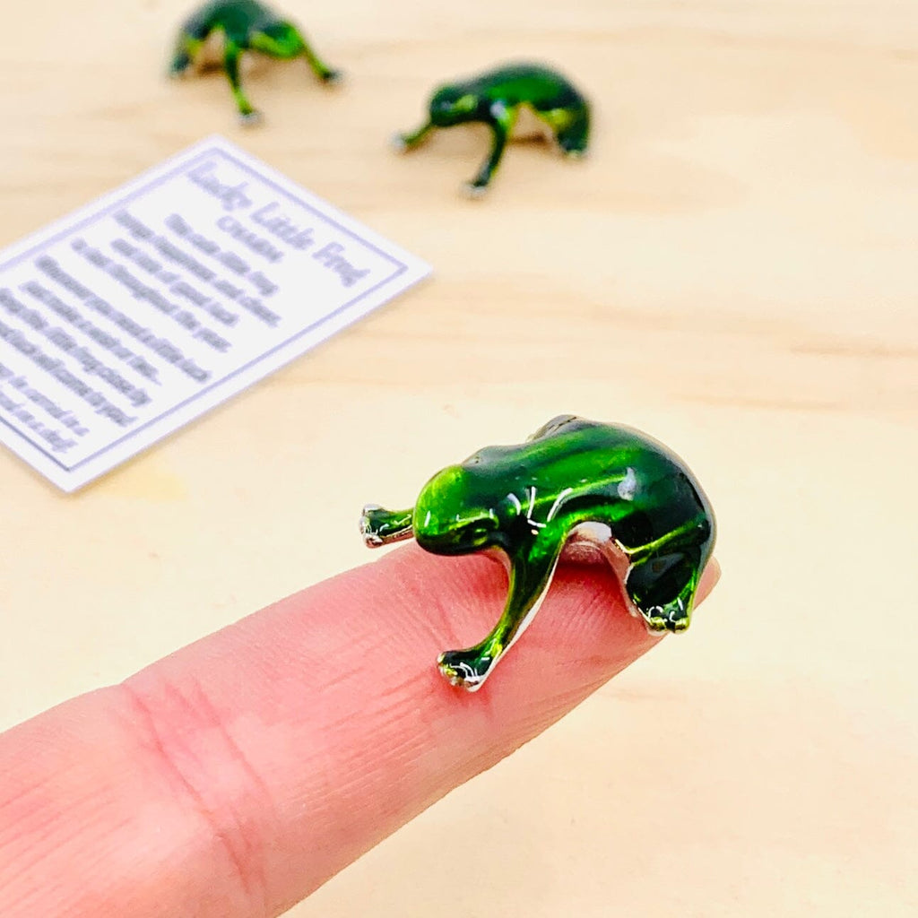 Lucky Little Frog Pocket Charm PT52 - Luke Adams Glass Blowing Studio