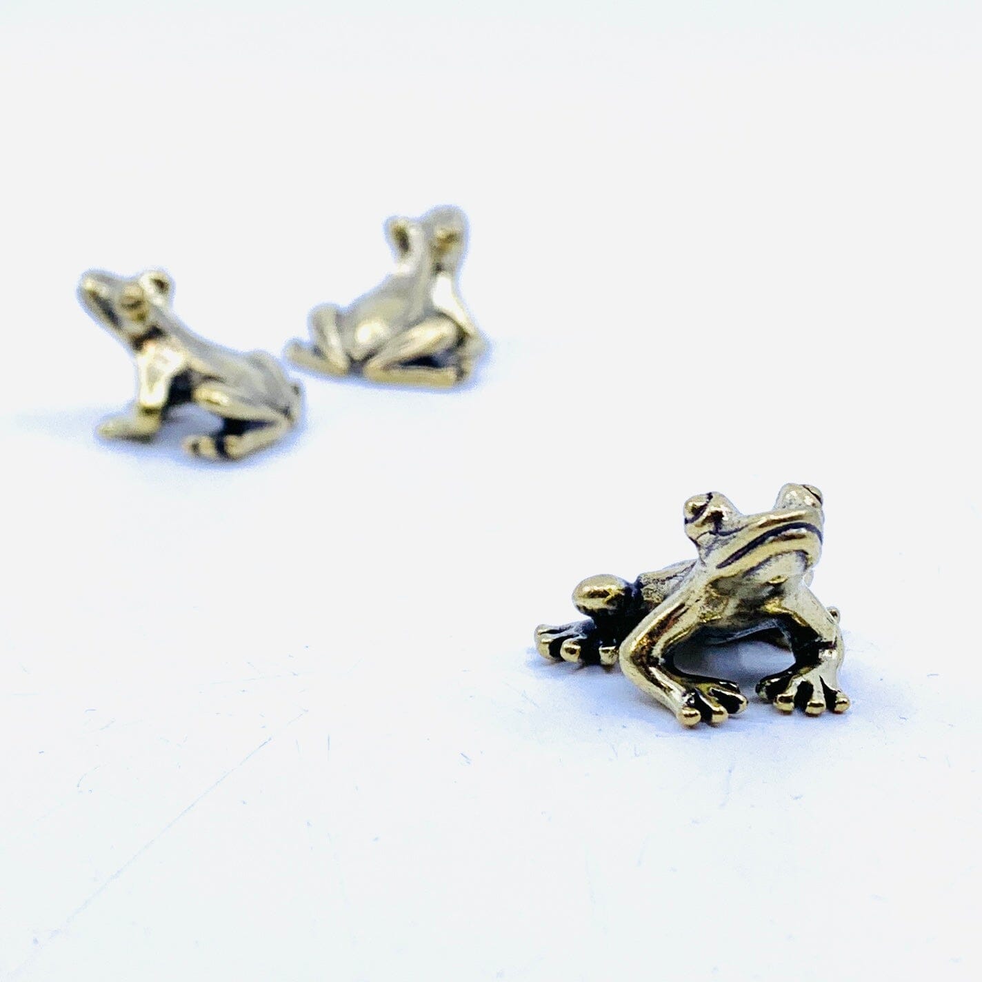 Miniature Brass Figurine, Frog Miniature - 