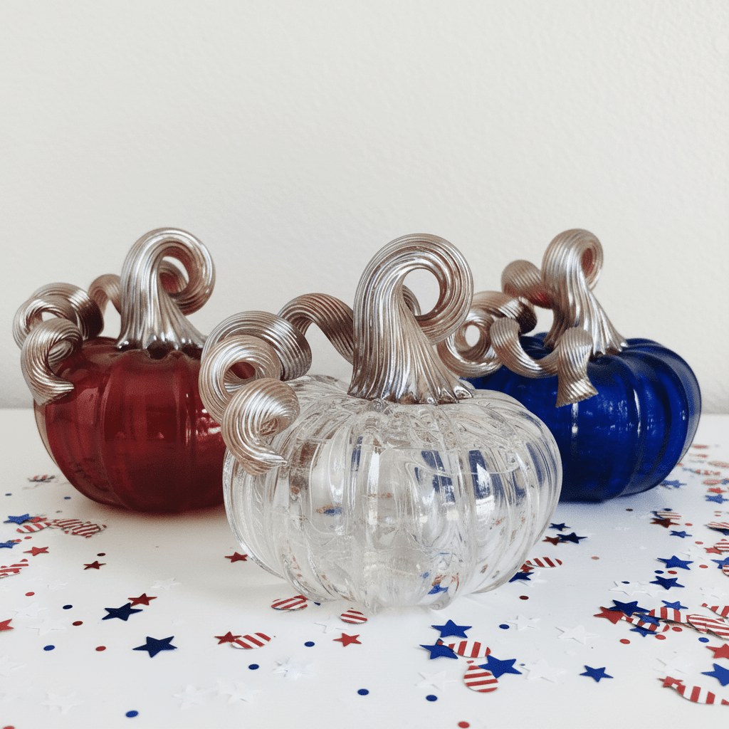 Patriotic Pumpkin Trio Inspo Luke Adams Glass Blowing Studio 