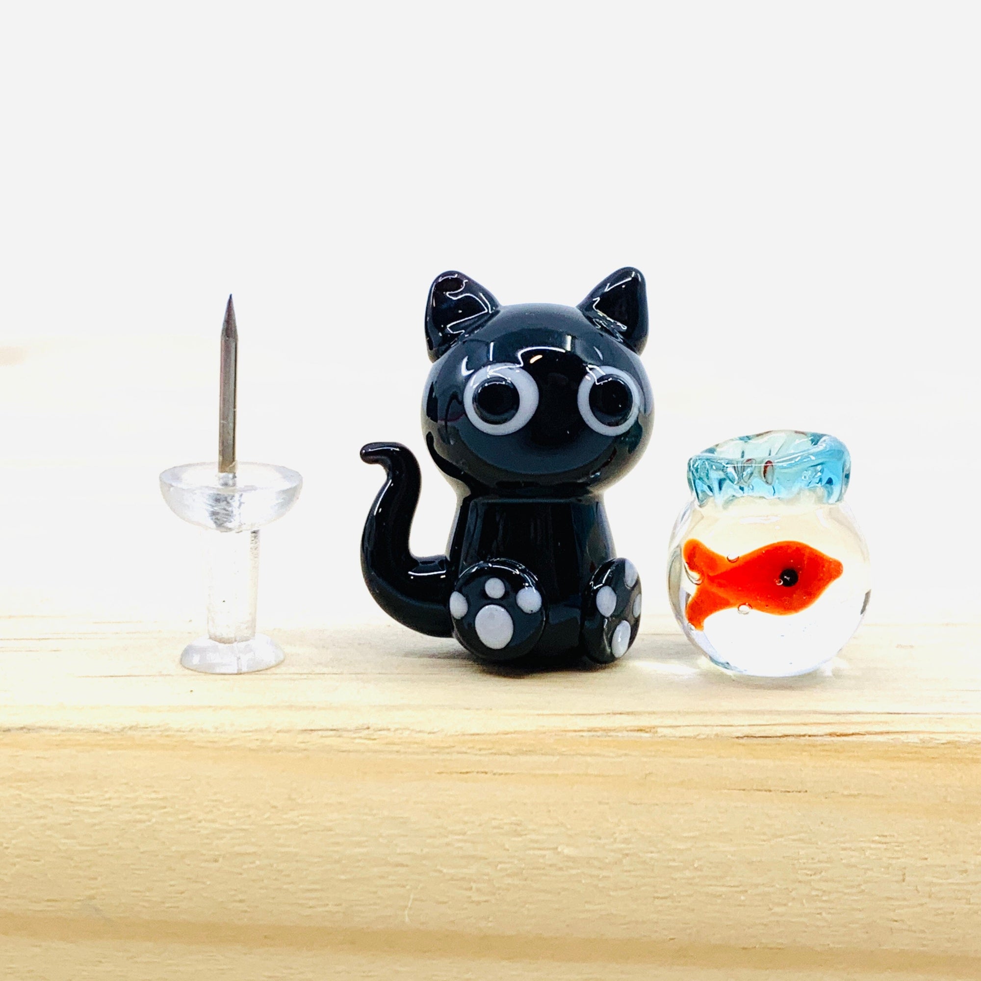 Little Glass Kitten Fish Friends 93 Miniature - 