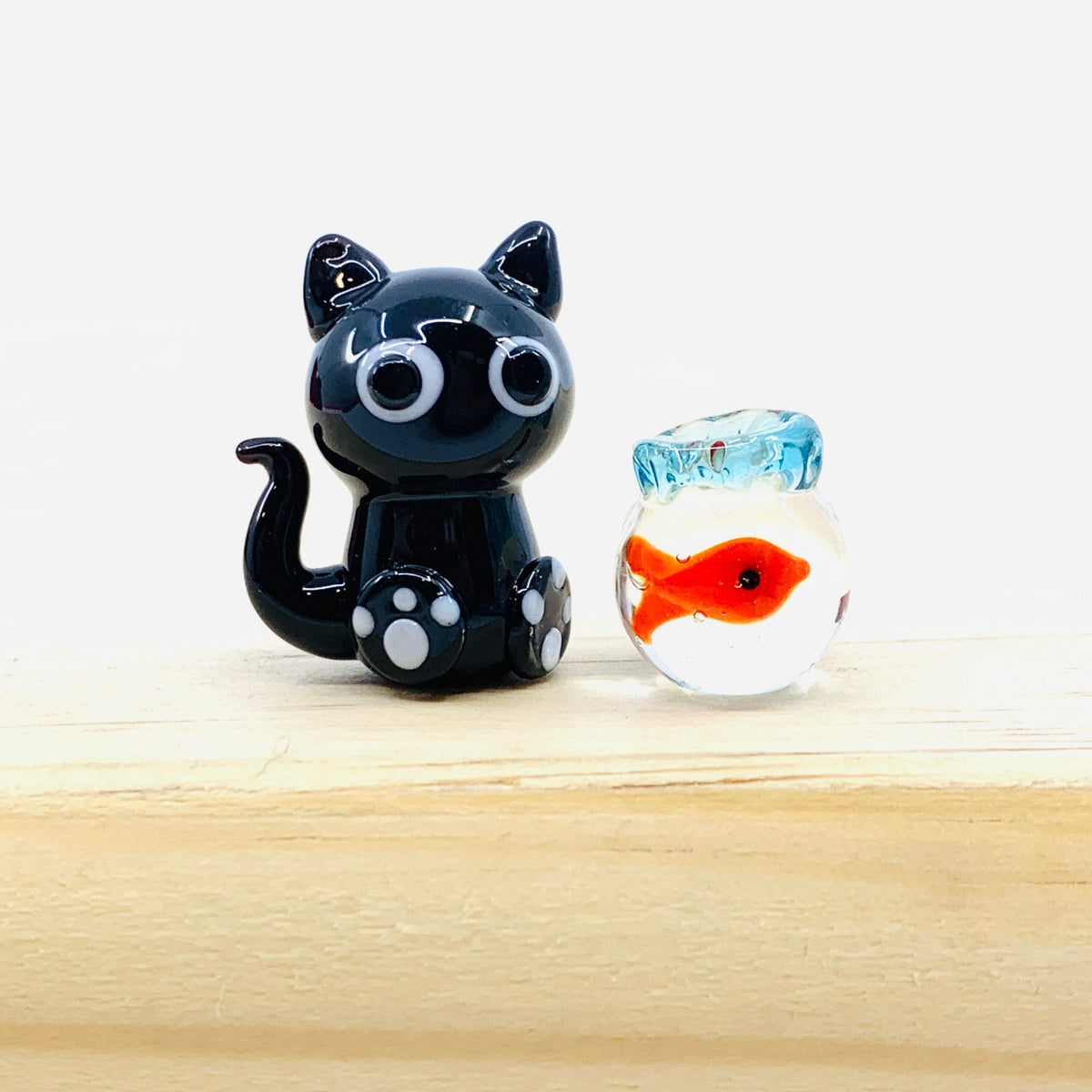 Little Glass Kitten Fish Friends 93 Miniature - 