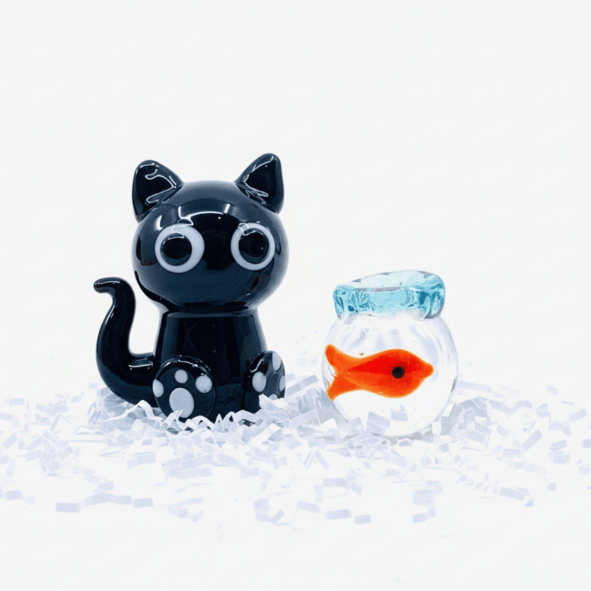 Little Glass Kitten Fish Friends Miniature Alex 