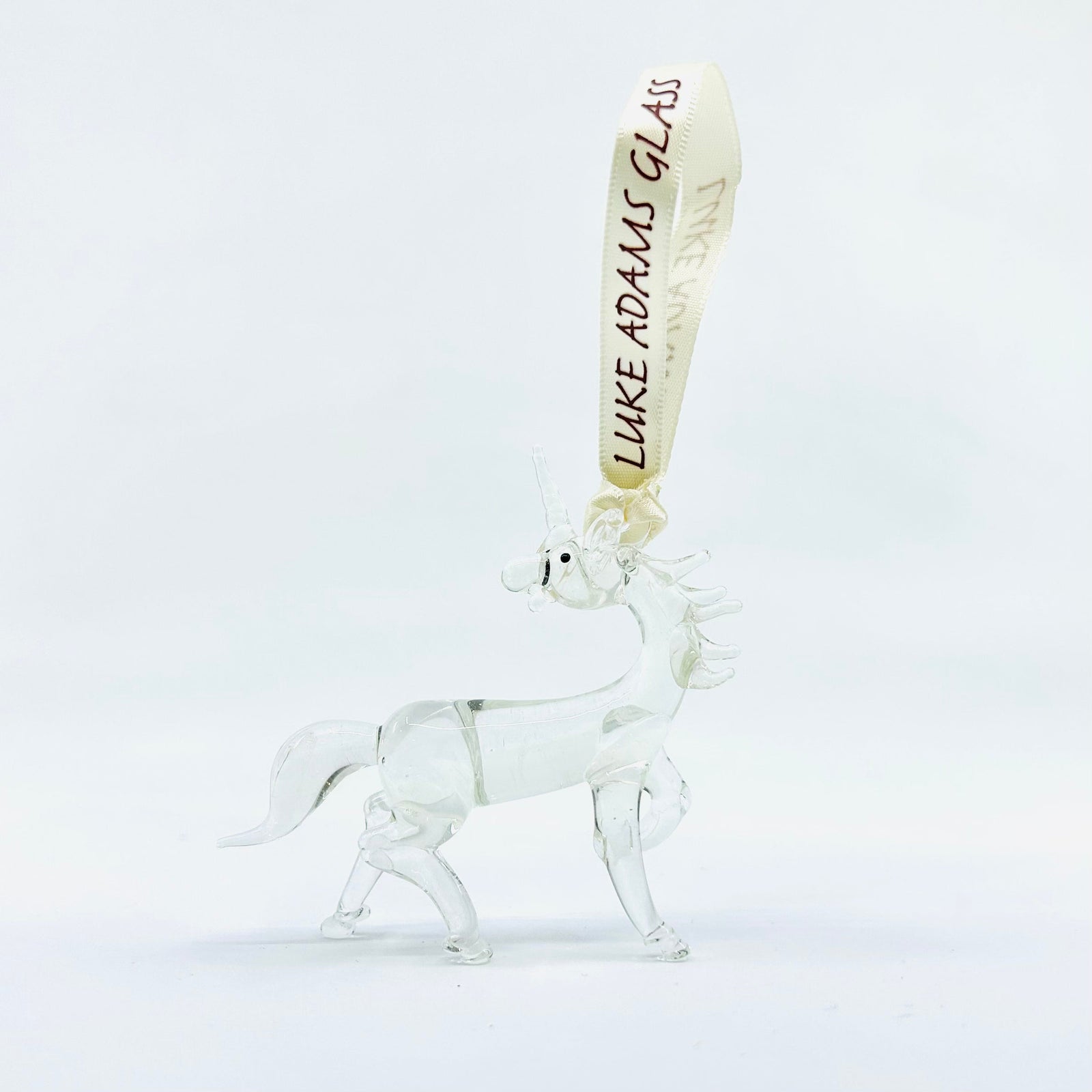 Ribbon Glass Ornament, Unicorn Art Studio 