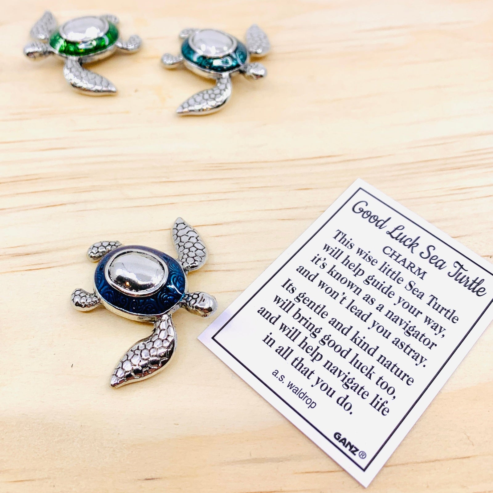 Good Luck Sea Turtle Pocket Charm Miniature GANZ 